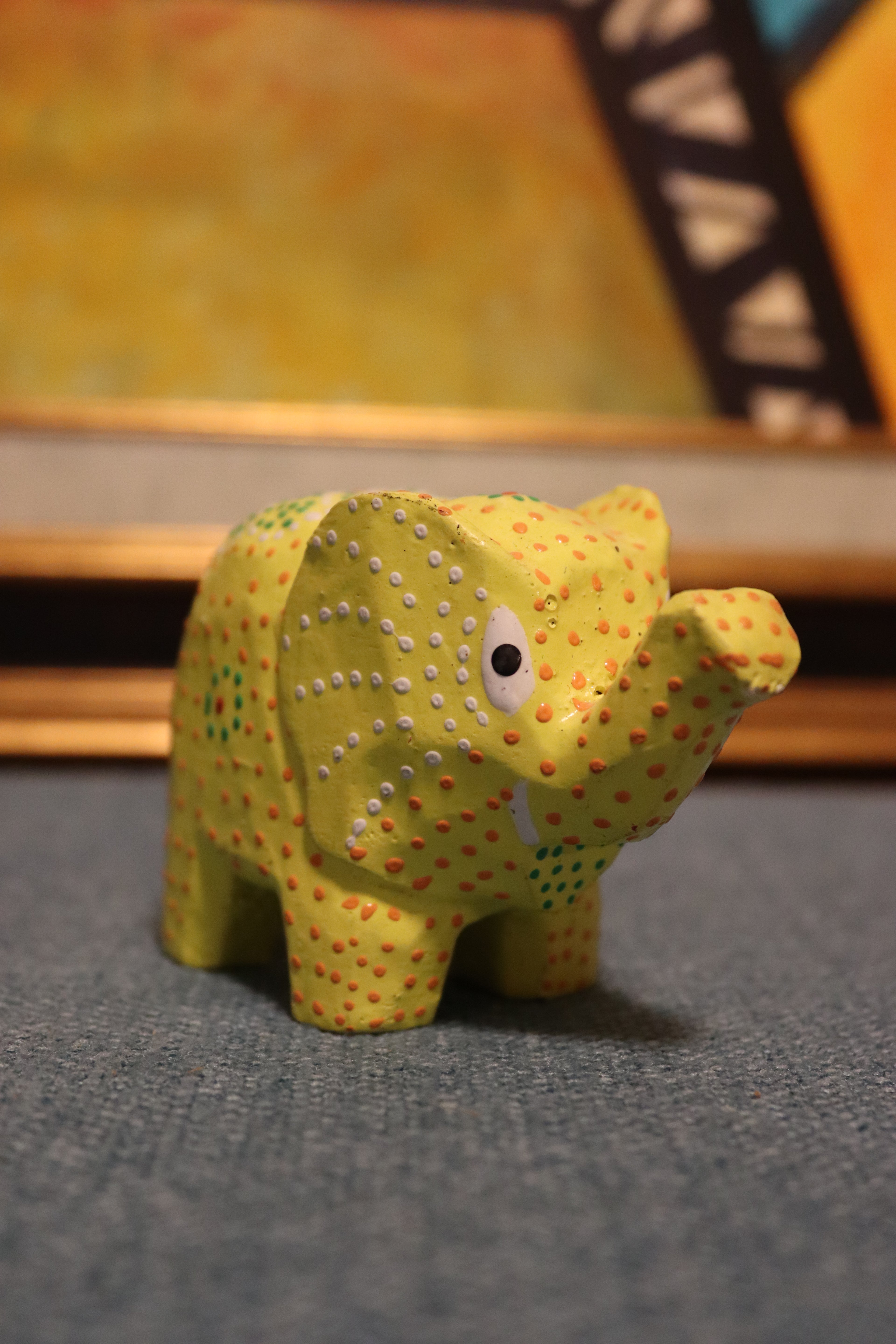 medium size wooden elephant