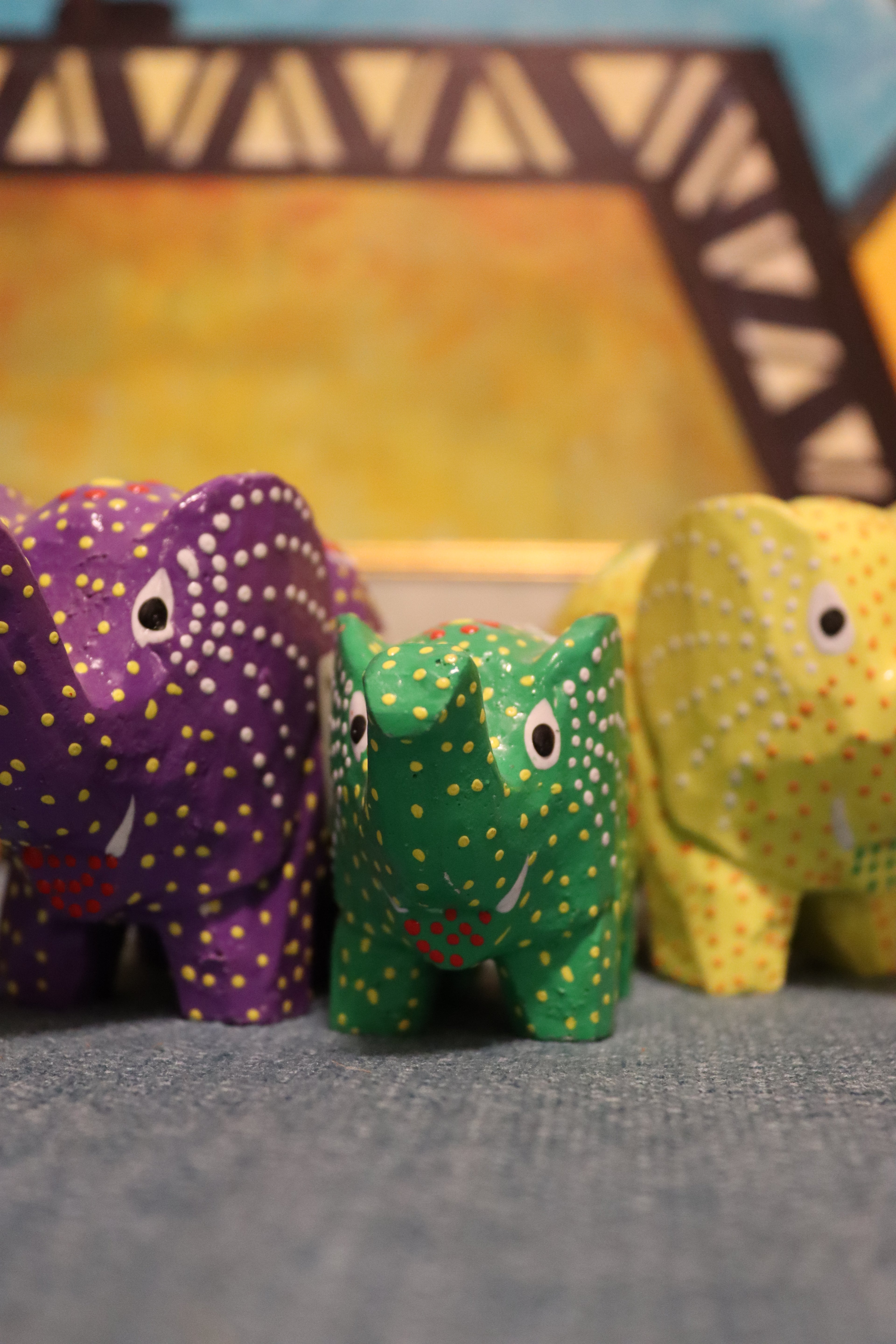 small size wooden elephant