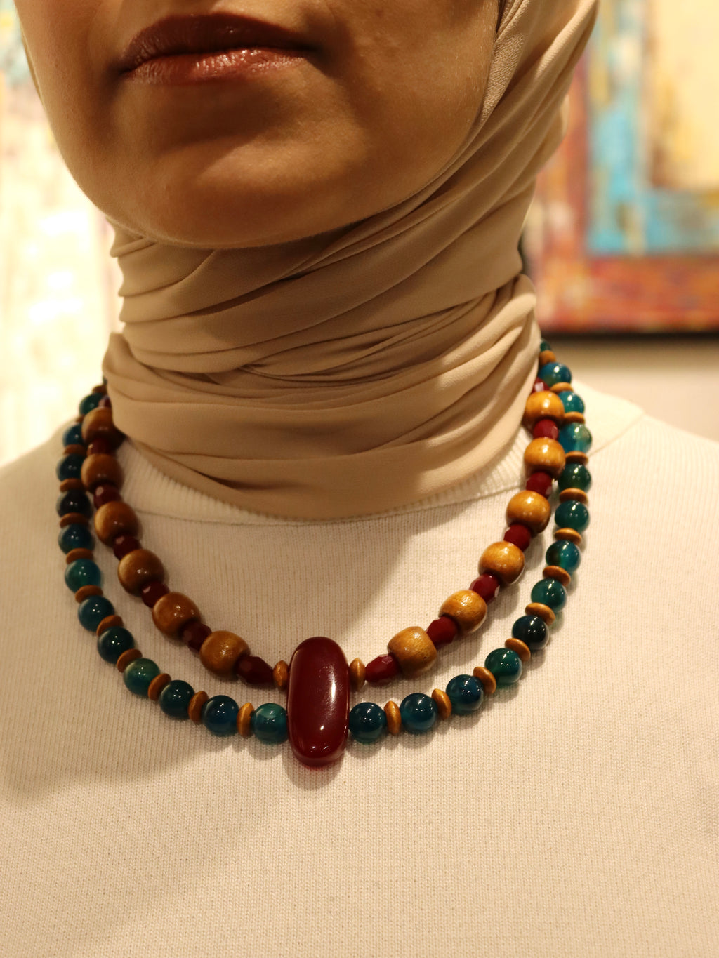 Desert Ember - Handemade layered necklace | Egyptian inspired