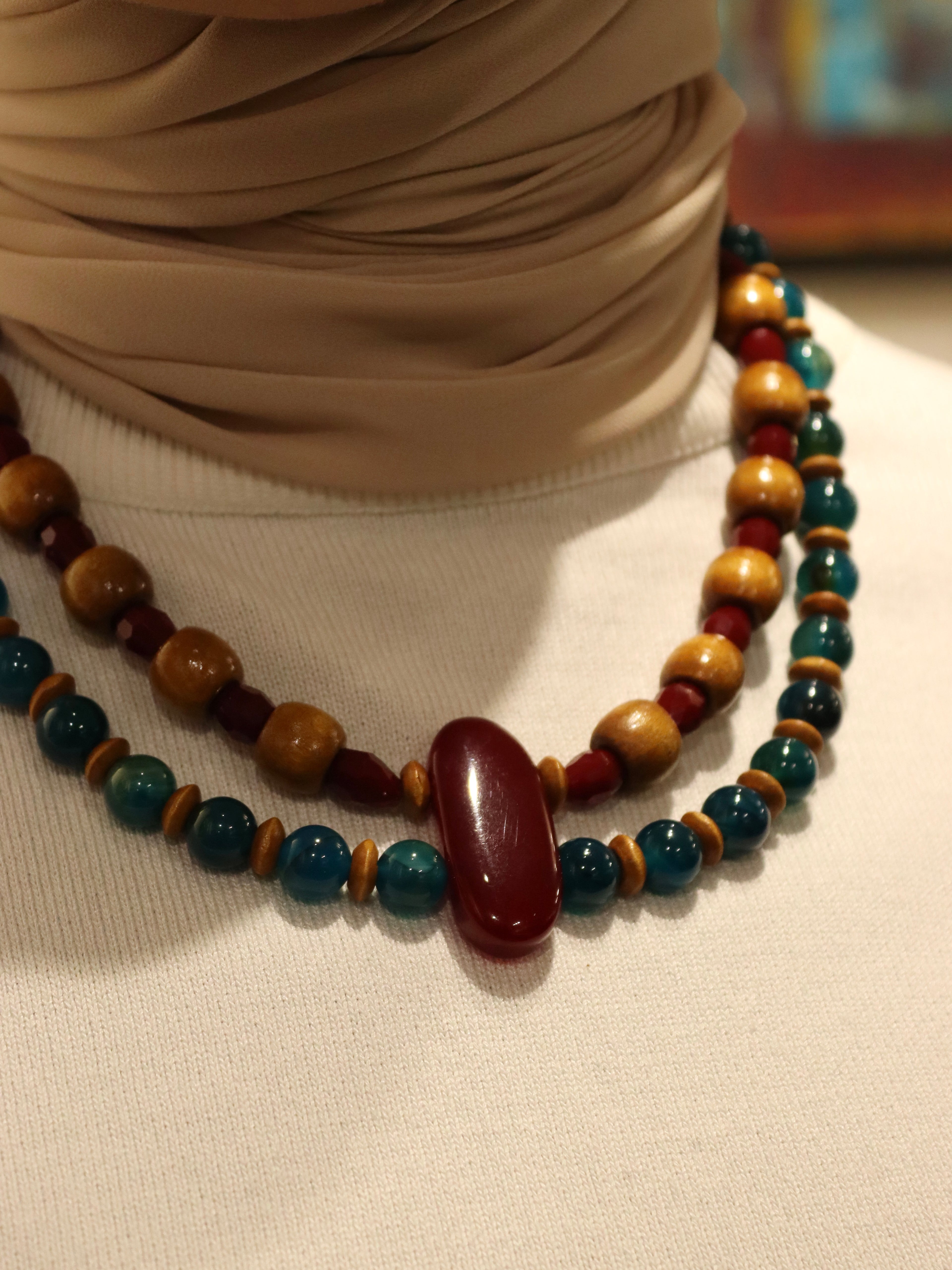 Desert Ember - Handemade layered necklace | Egyptian inspired