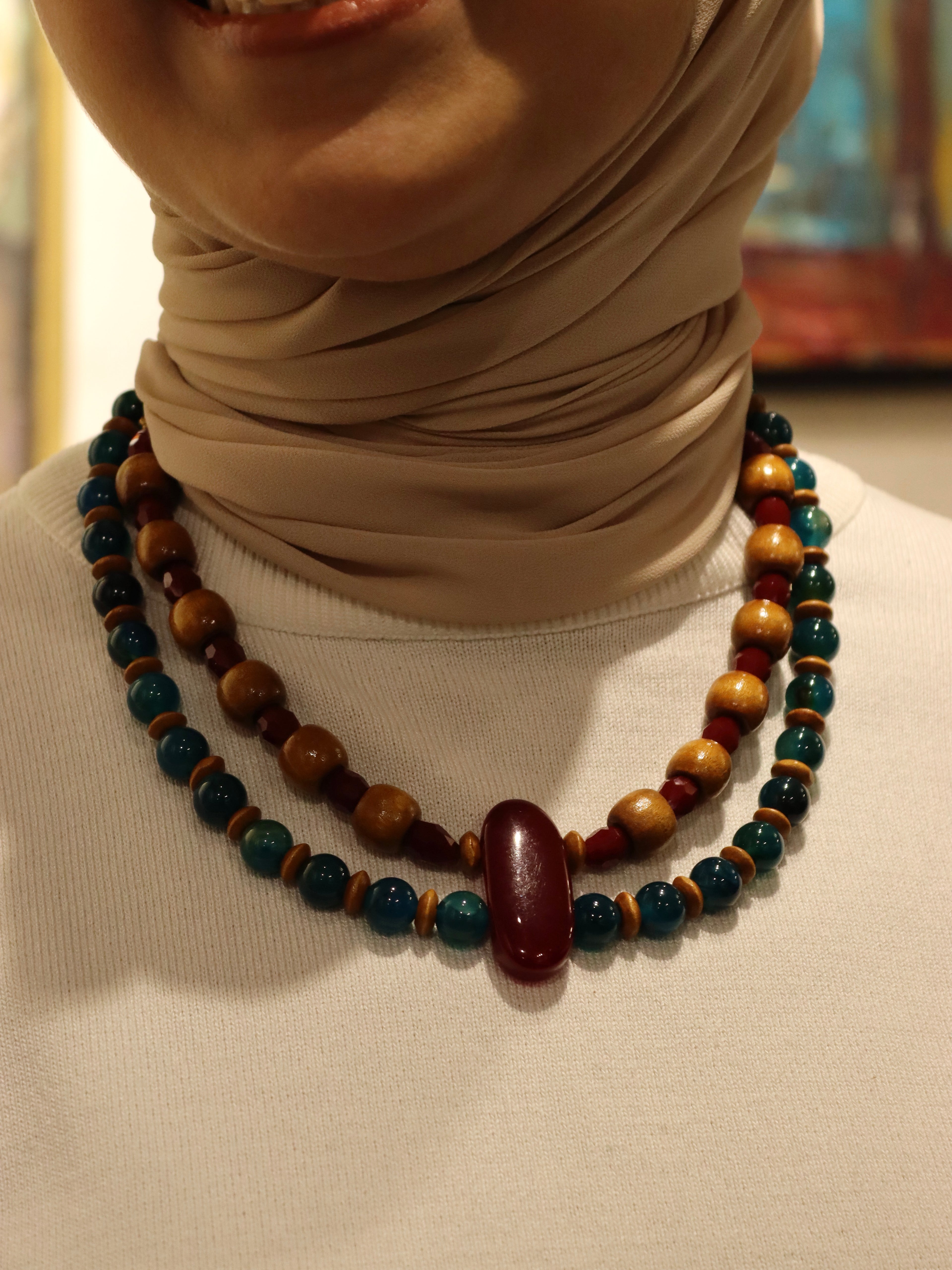 Desert Ember - Handemade layered necklace | Egyptian inspired