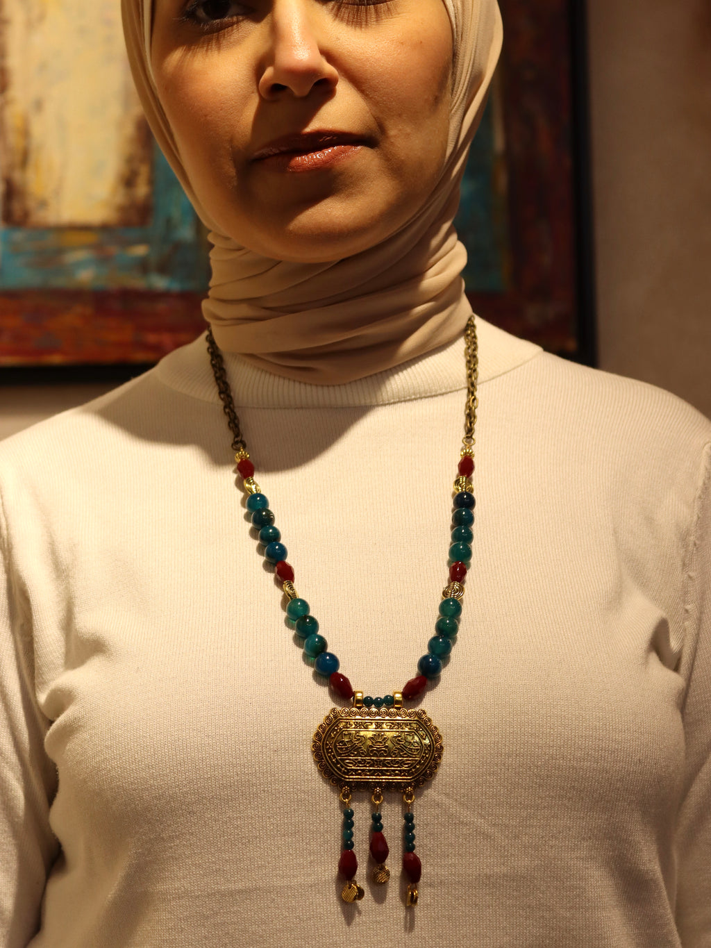 Sekhmet tide - Handmade agate stones necklace | Egyptian inspired