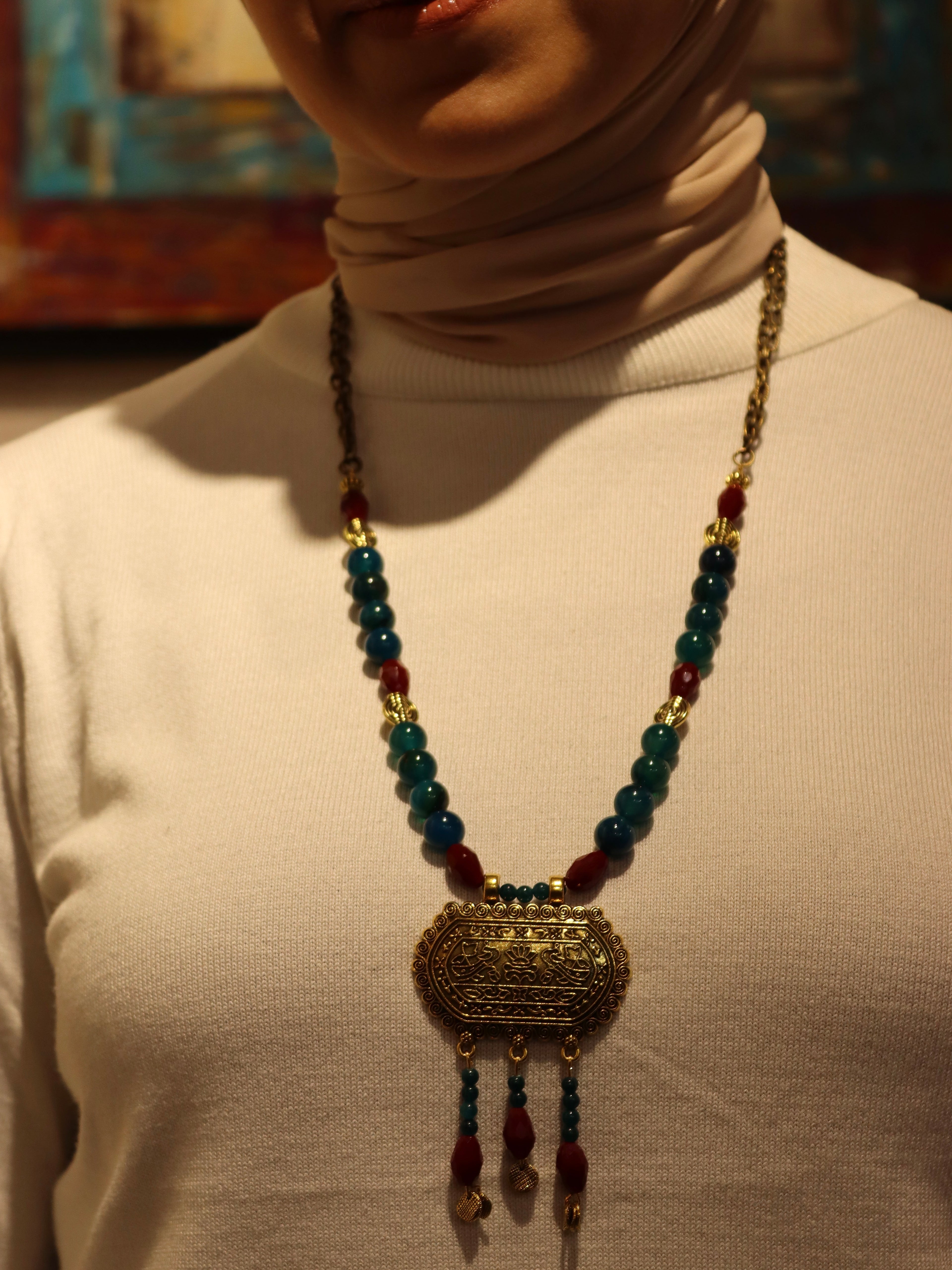 Sekhmet tide - Handmade agate stones necklace | Egyptian inspired