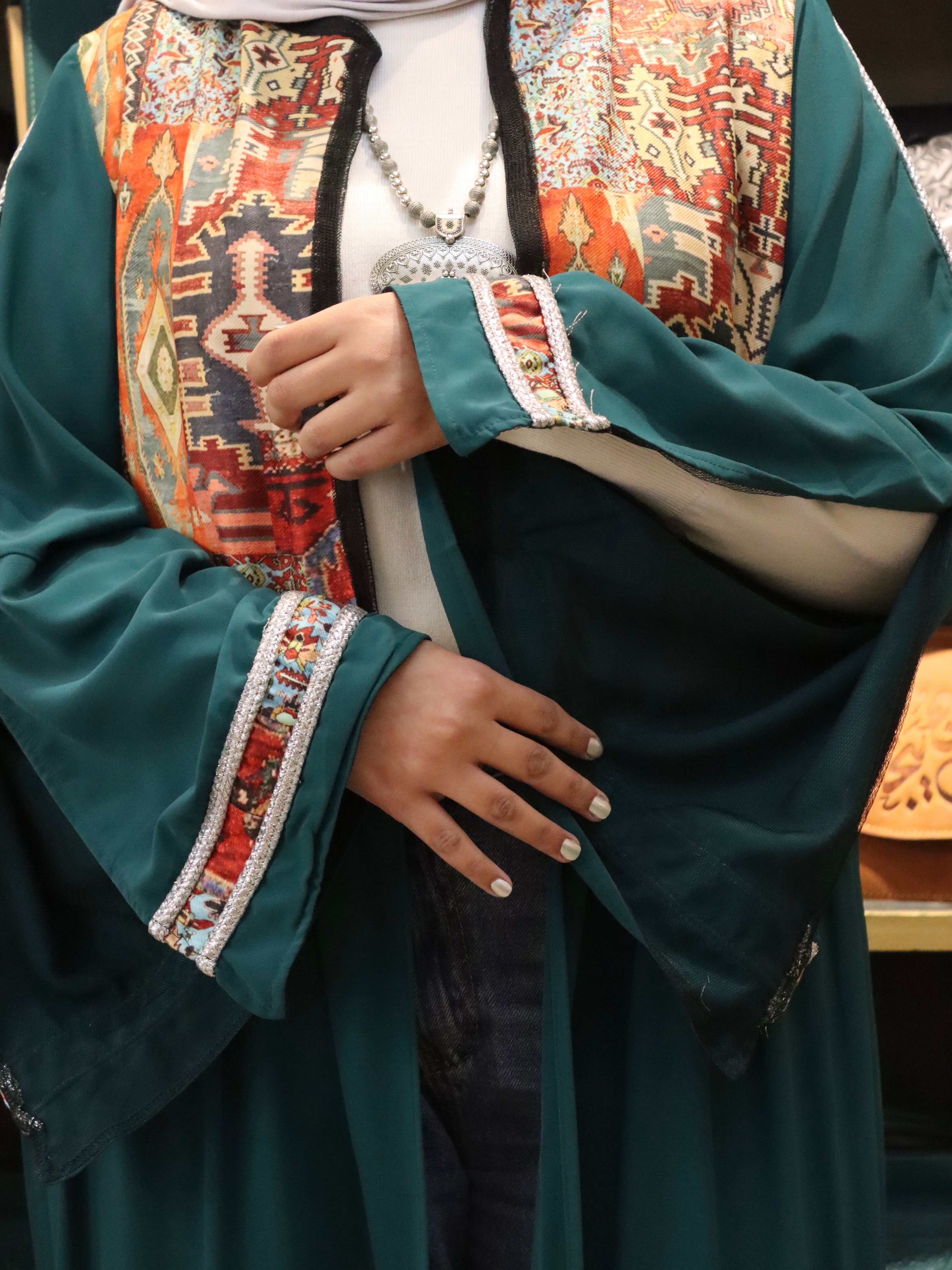 our colorful kaftan in teal color