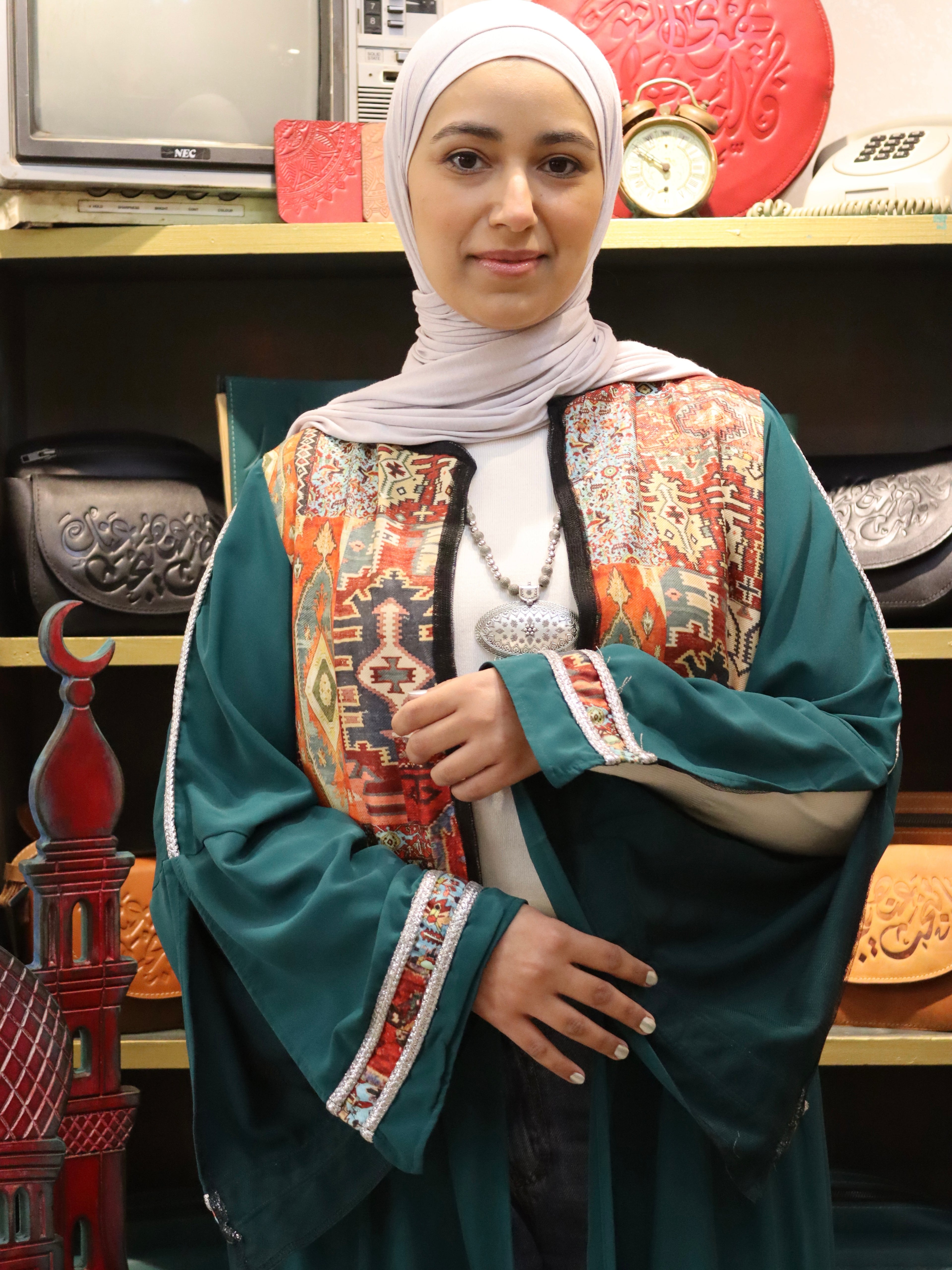 our colorful kaftan in teal color