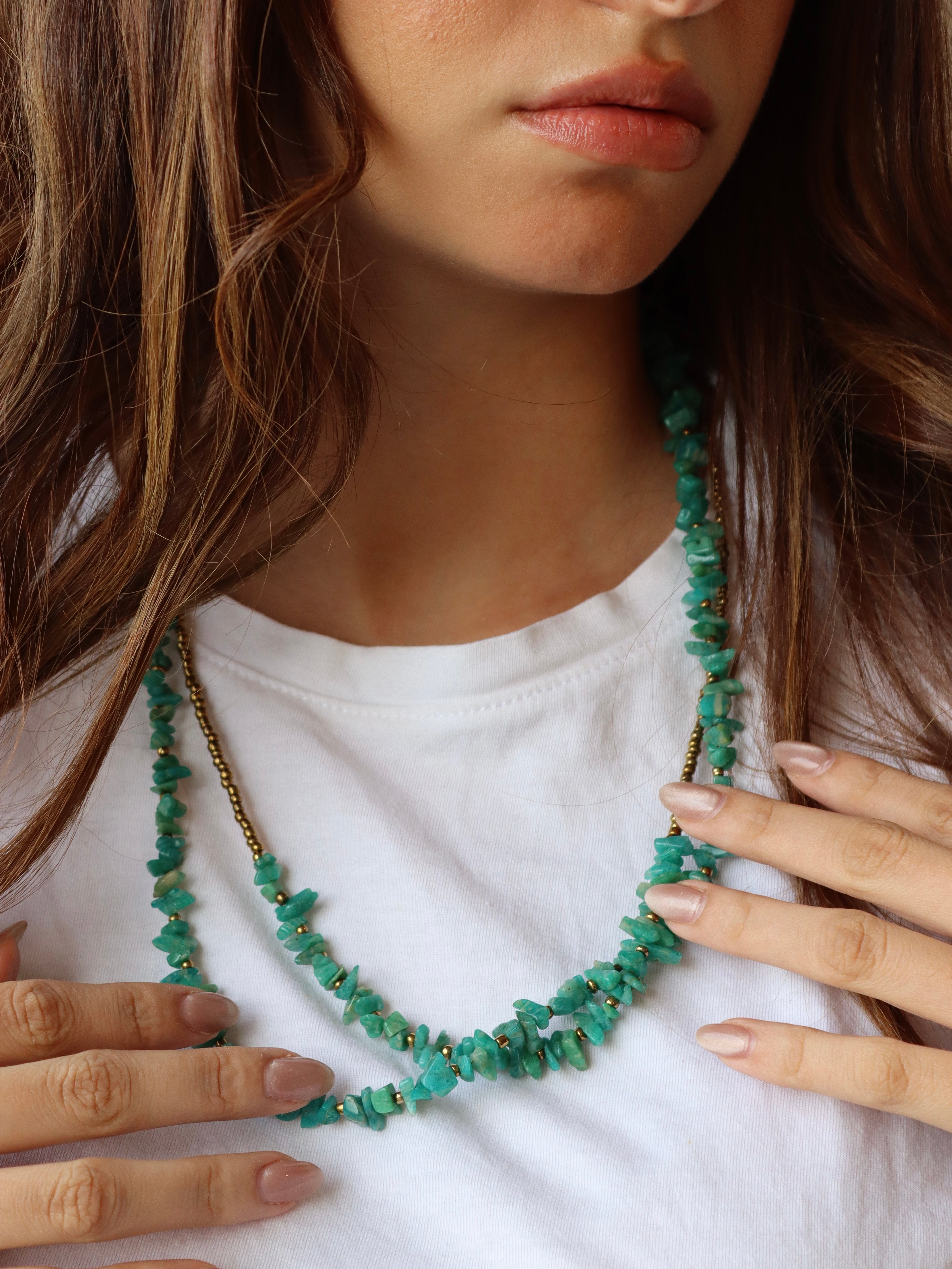 Green kasr hagar layered necklace | Handmade jewelry
