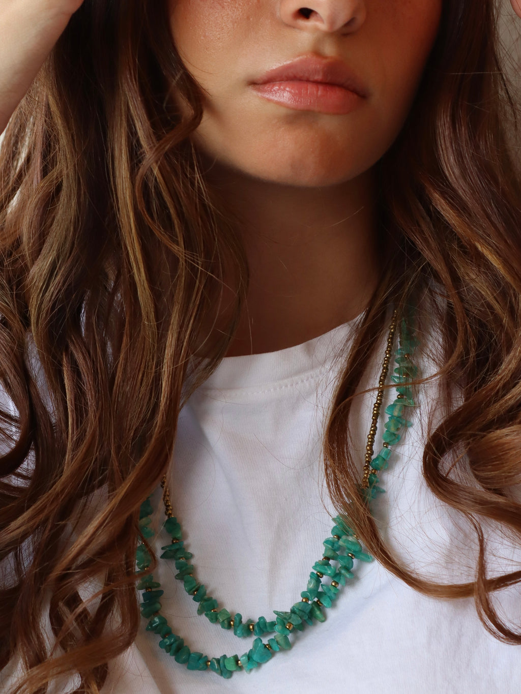 Green kasr hagar layered necklace | Handmade jewelry