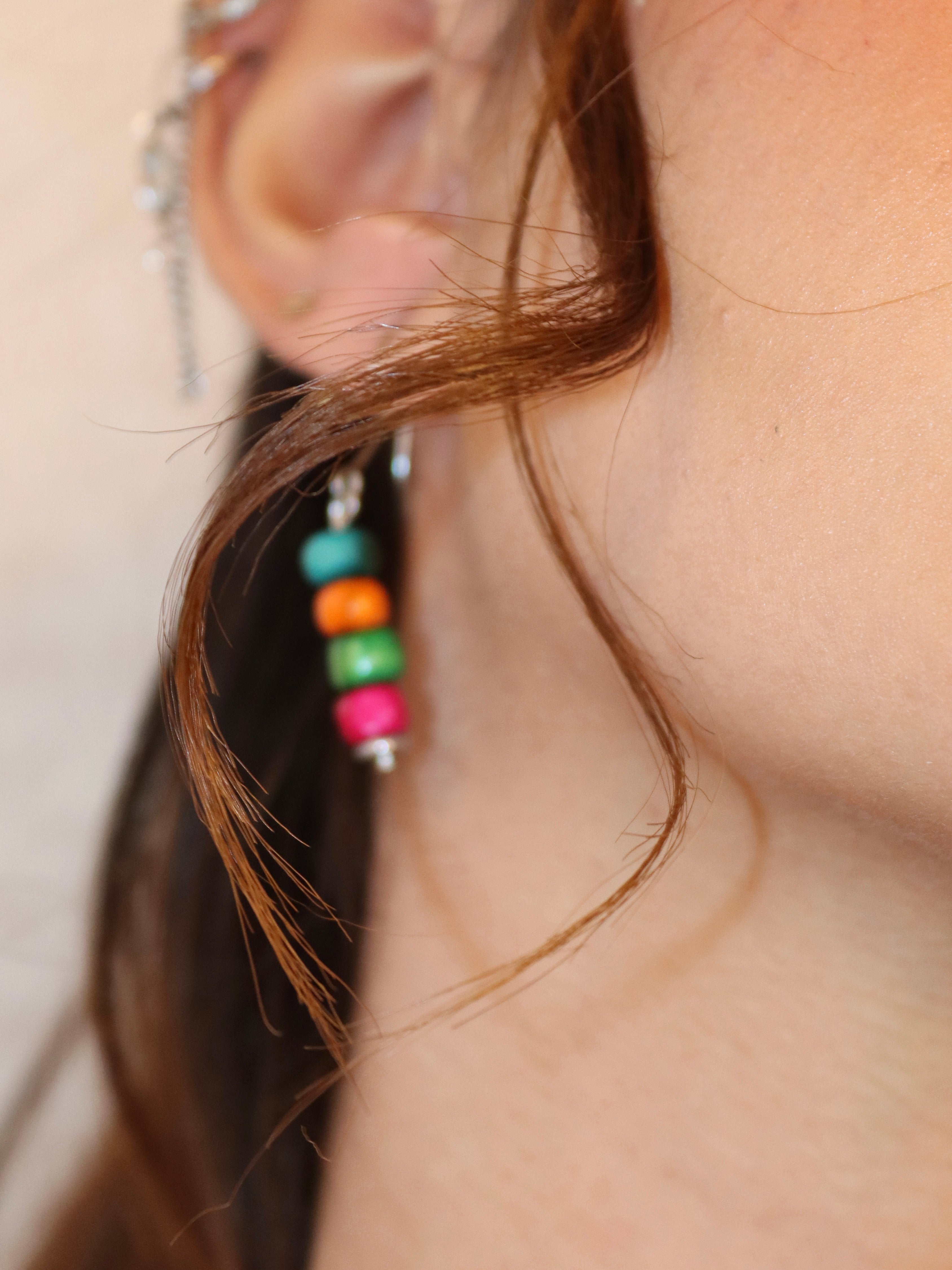 colorful wooden earring