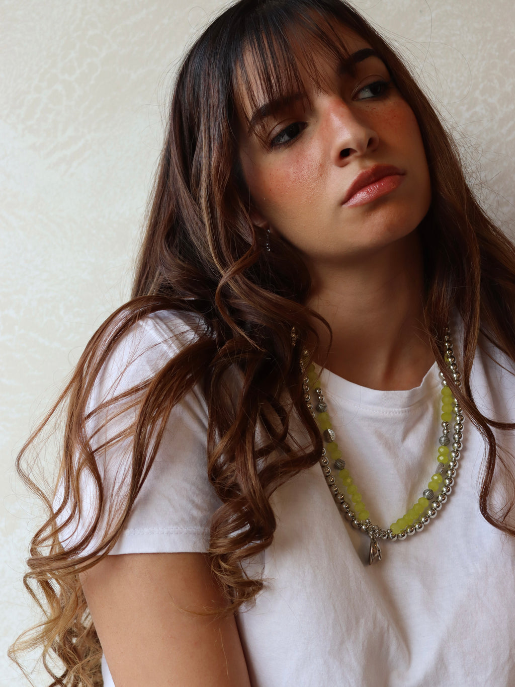 Silver and lime green mobile chain | Handmade Jewelry