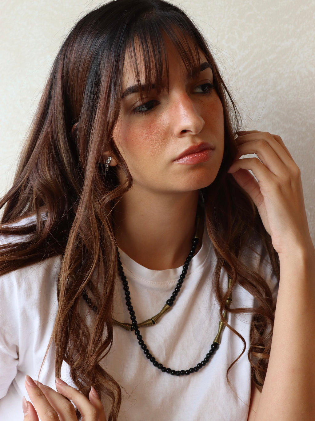 Black and copper accents mobile chain | Handmade jewelry