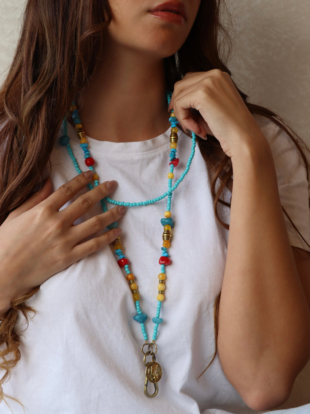 Natural stones mobile chain | Handmade jewelry