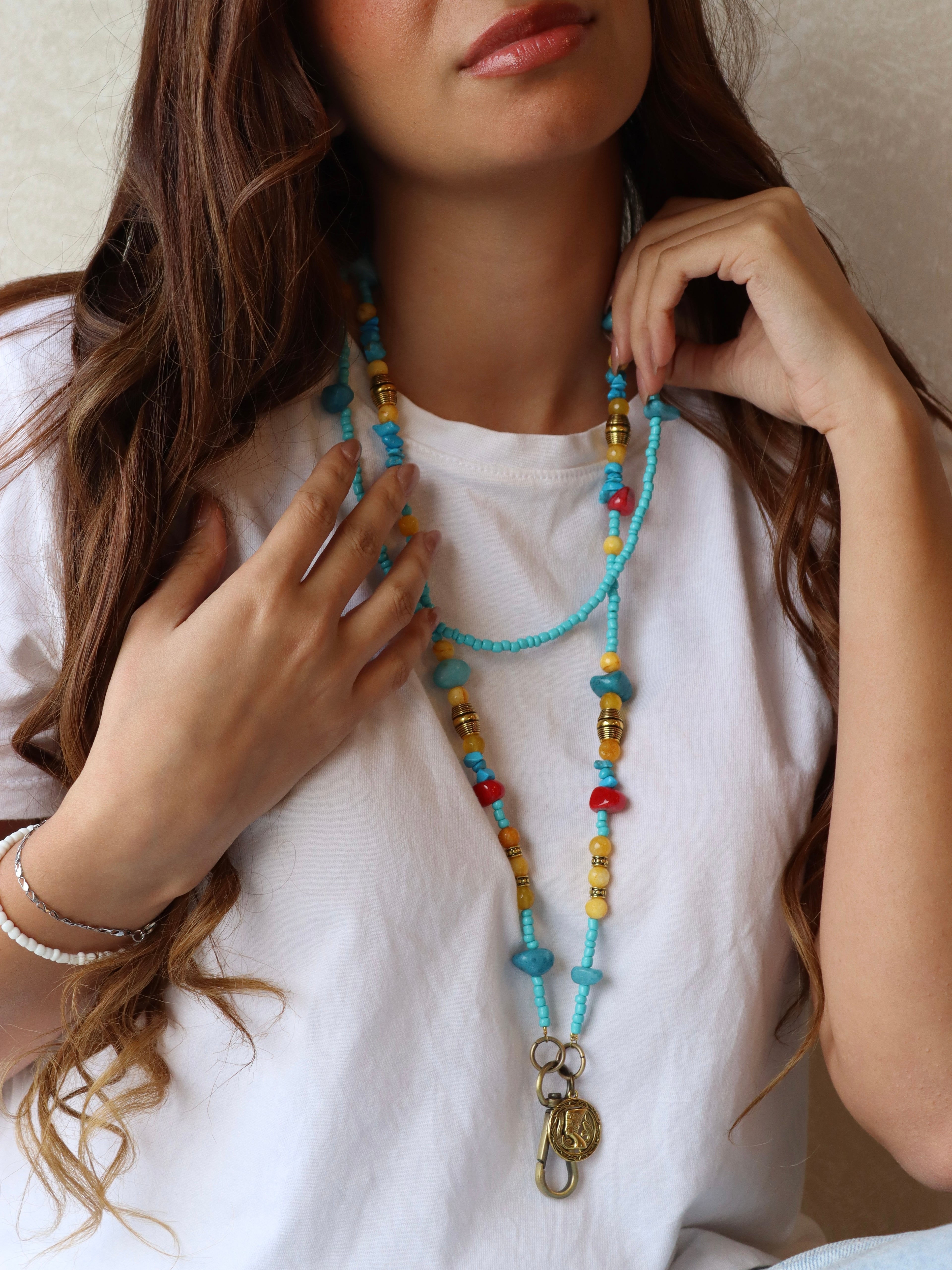 Natural stones mobile chain | Handmade jewelry