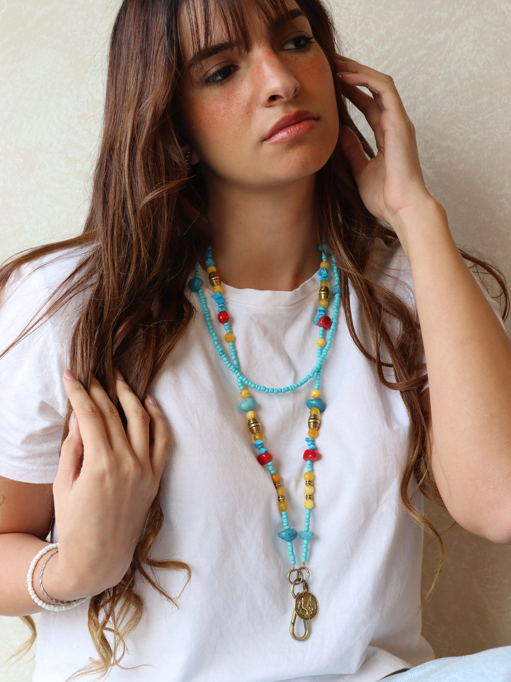 Natural stones mobile chain | Handmade jewelry