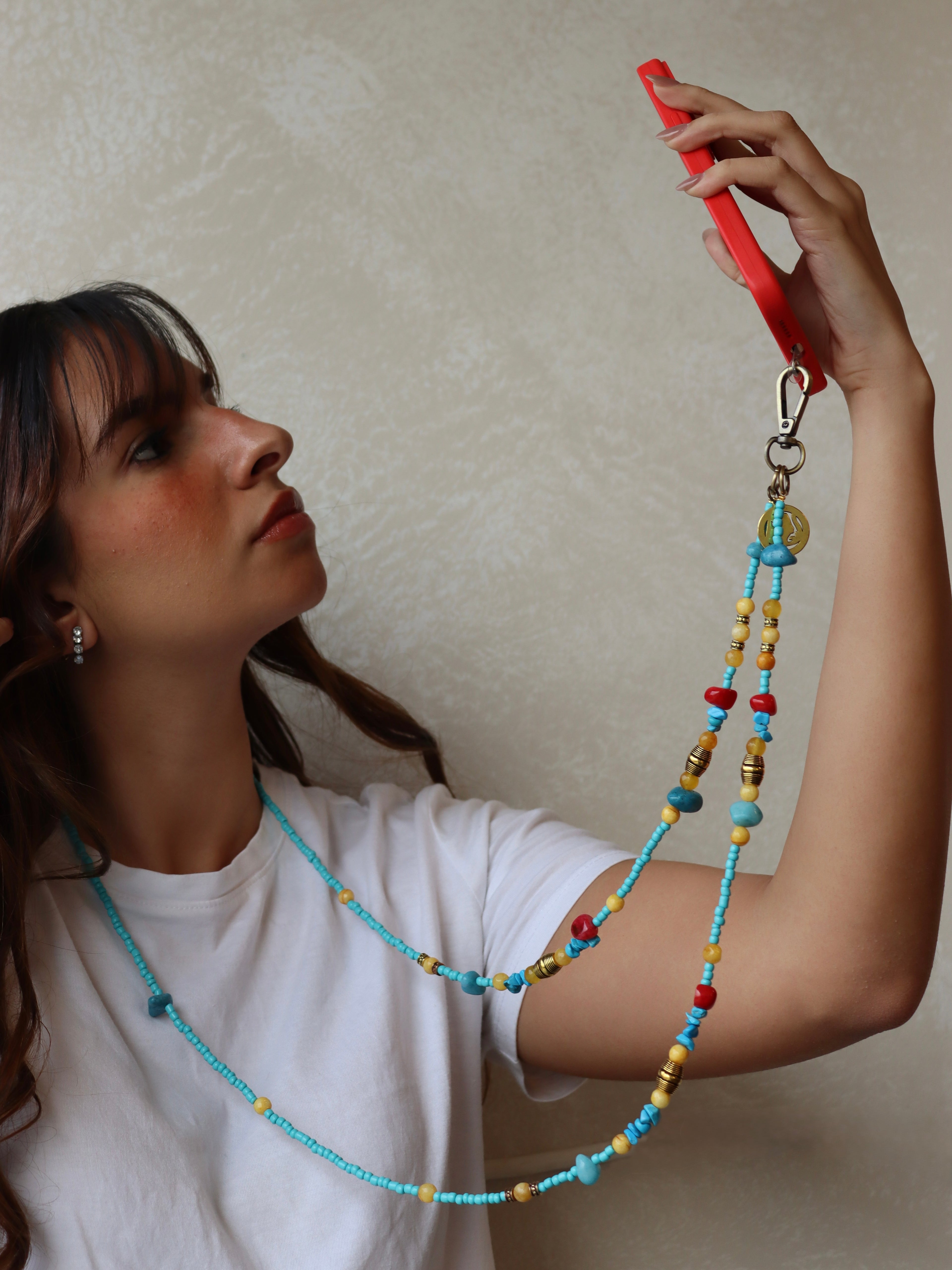 Natural stones mobile chain | Handmade jewelry