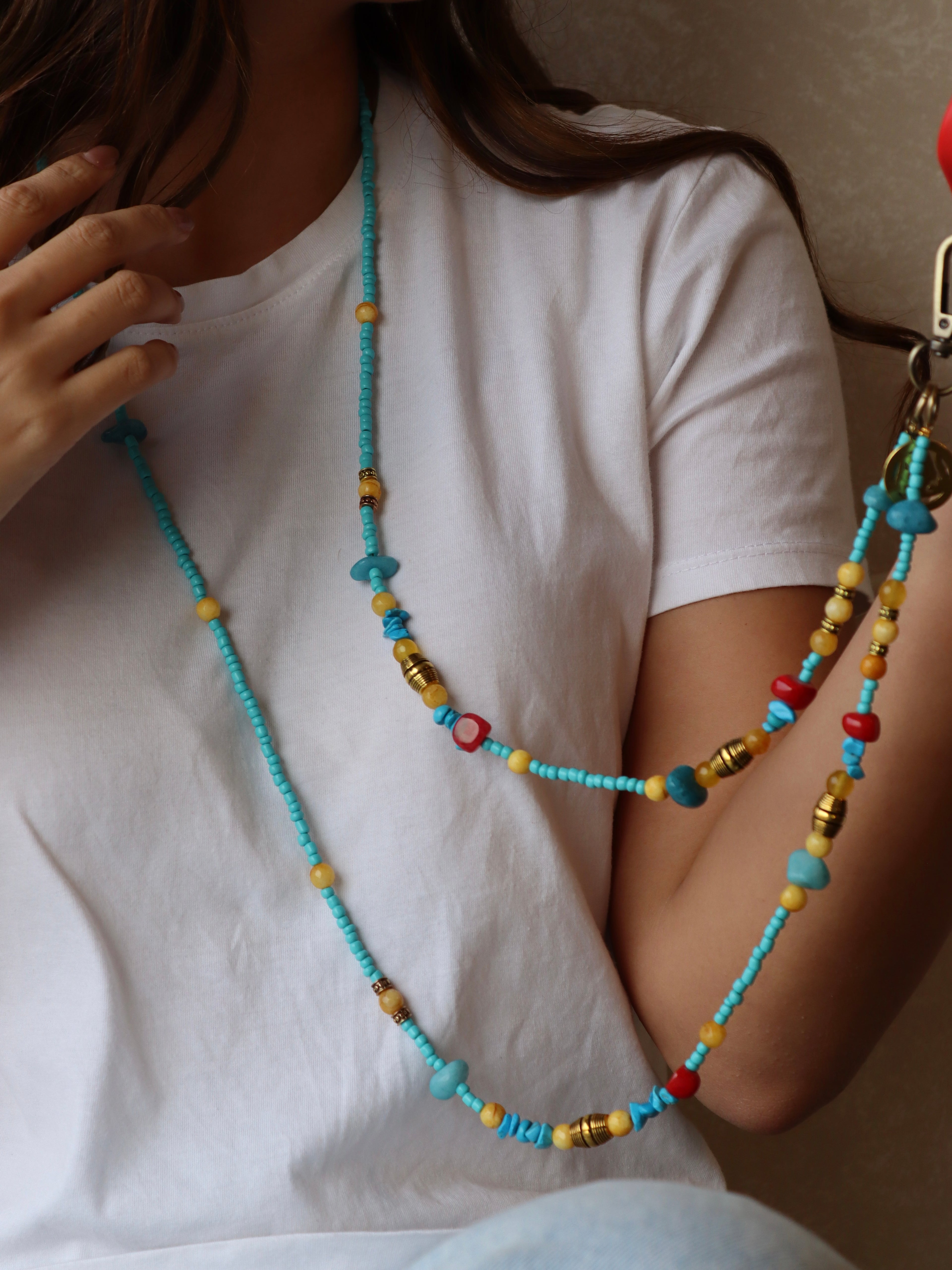 Natural stones mobile chain | Handmade jewelry
