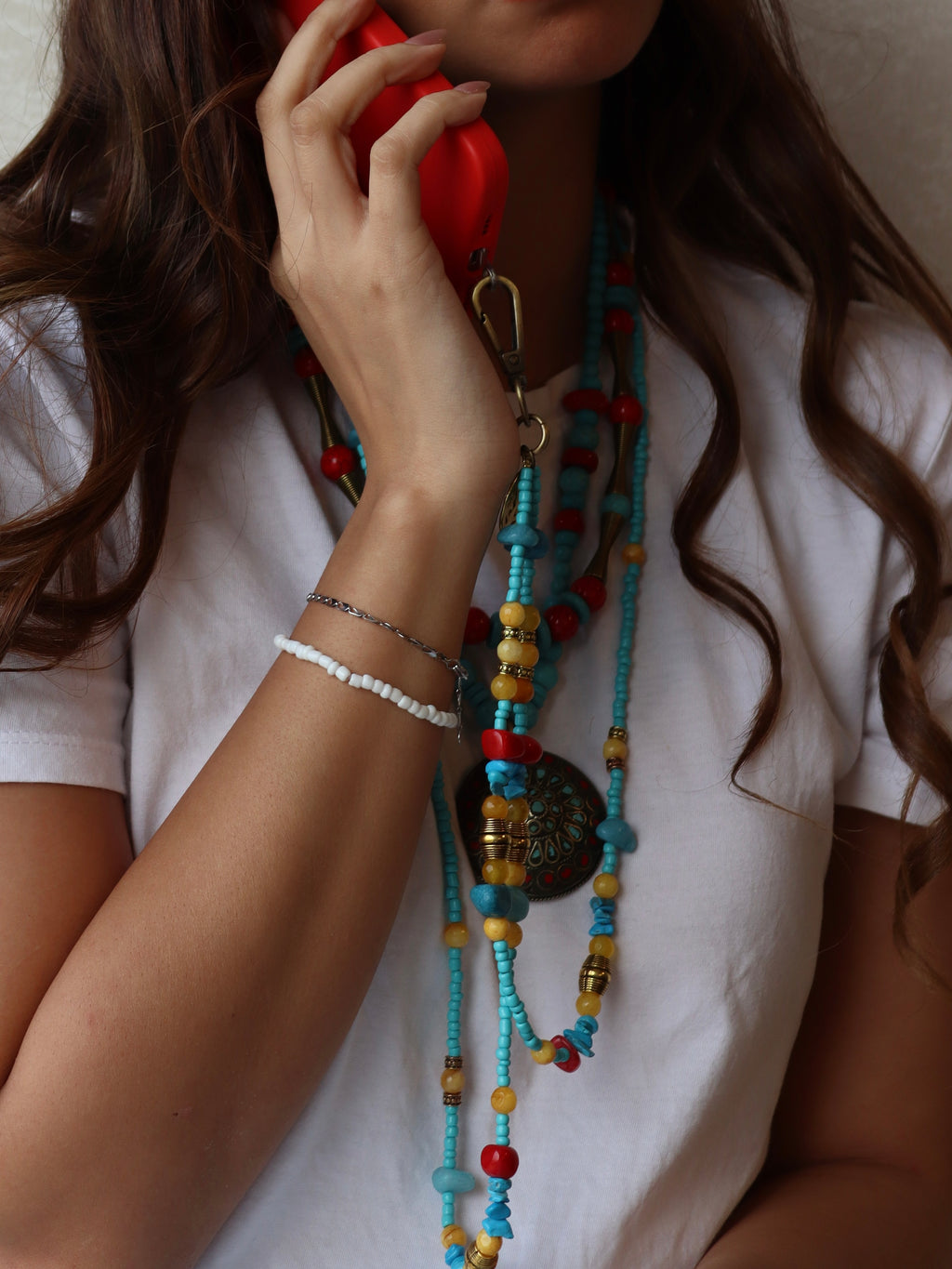 Natural stones mobile chain | Handmade jewelry