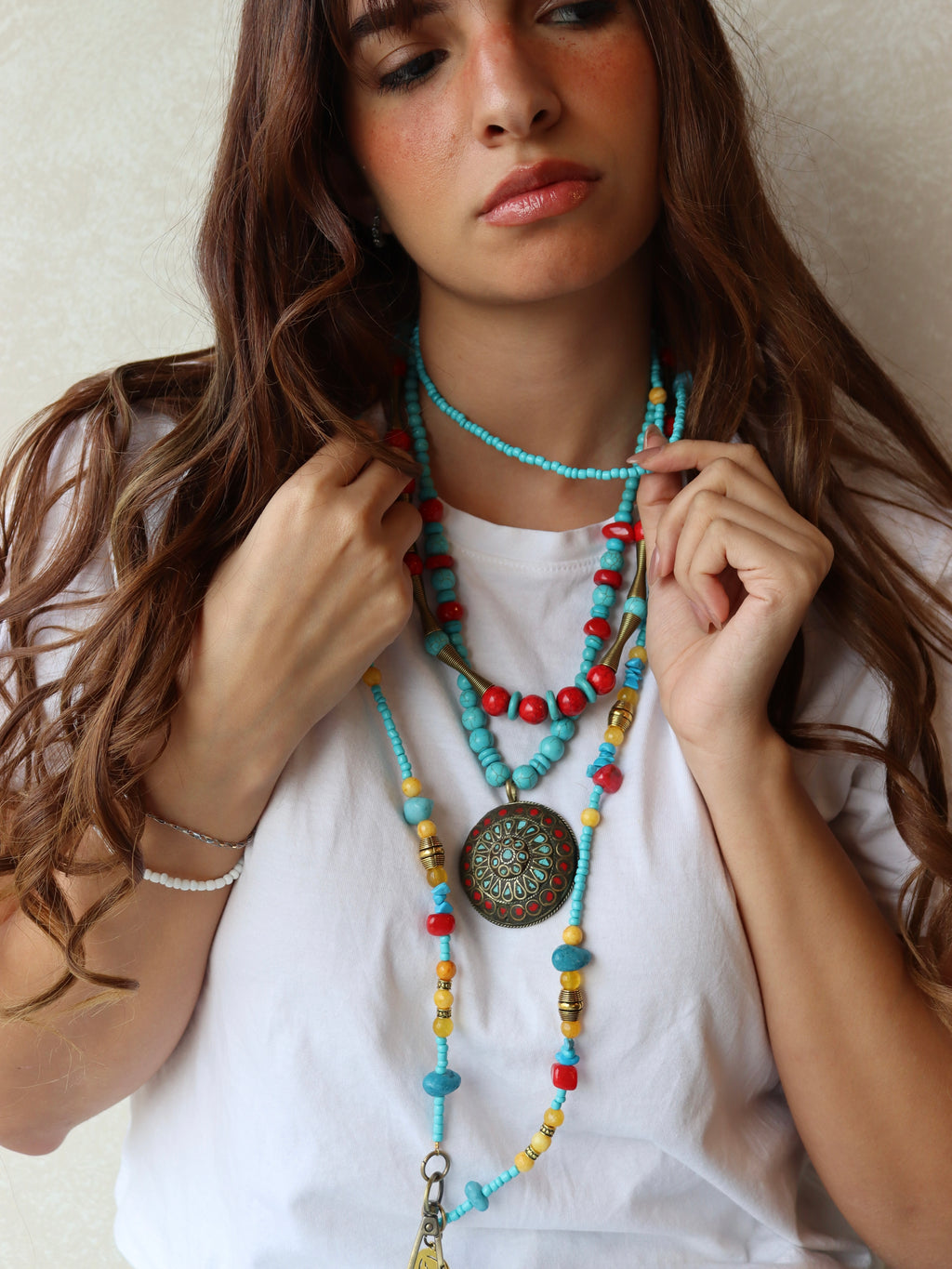 Natural stones mobile chain | Handmade jewelry