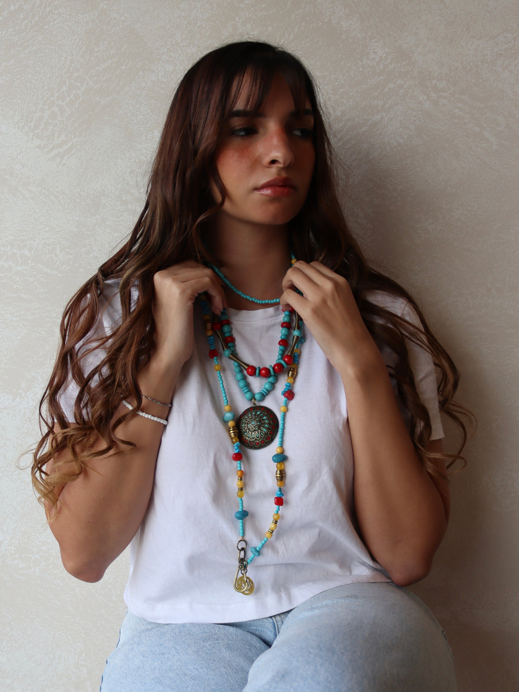 Natural stones mobile chain | Handmade jewelry