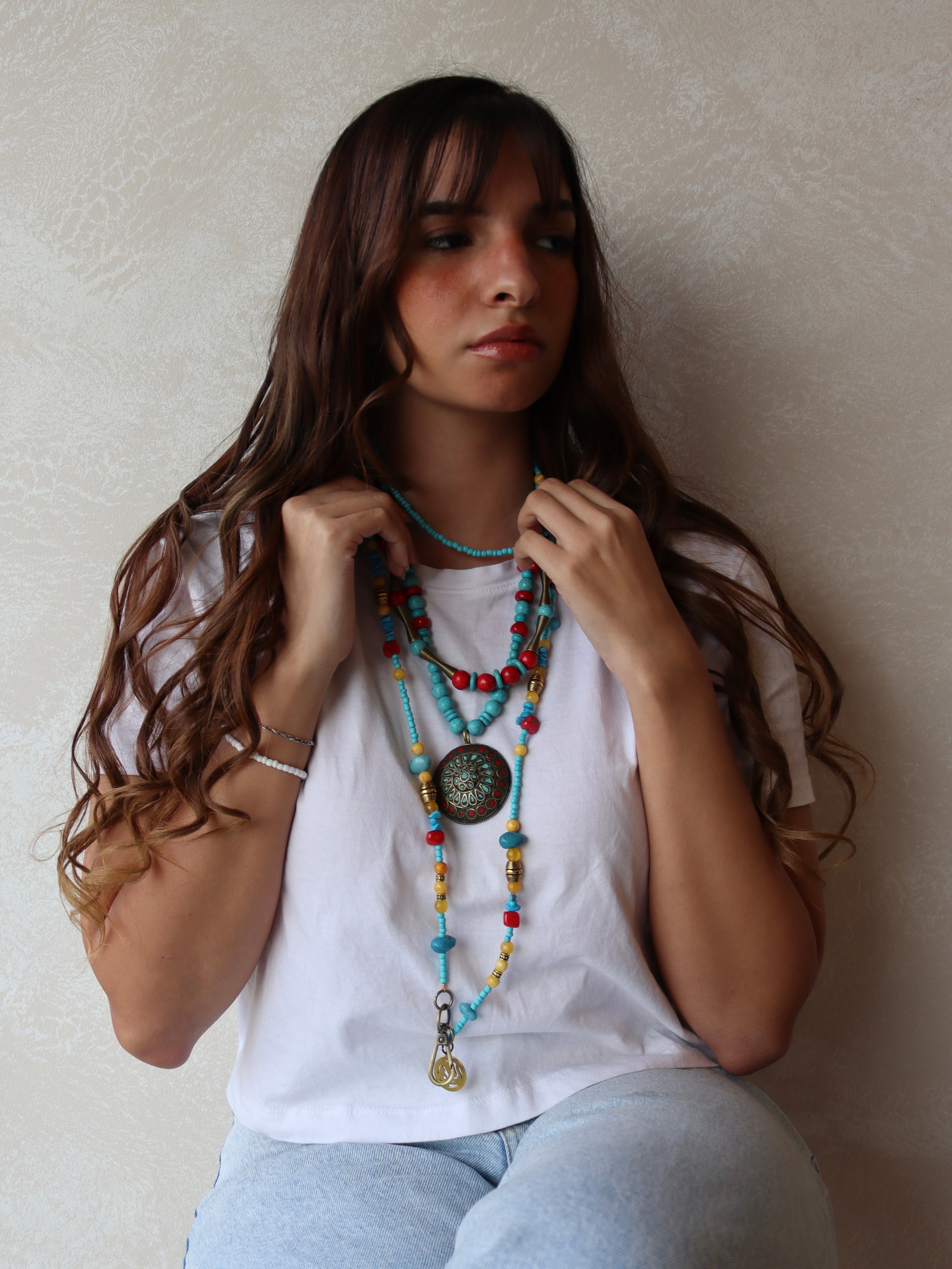 Natural stones mobile chain | Handmade jewelry