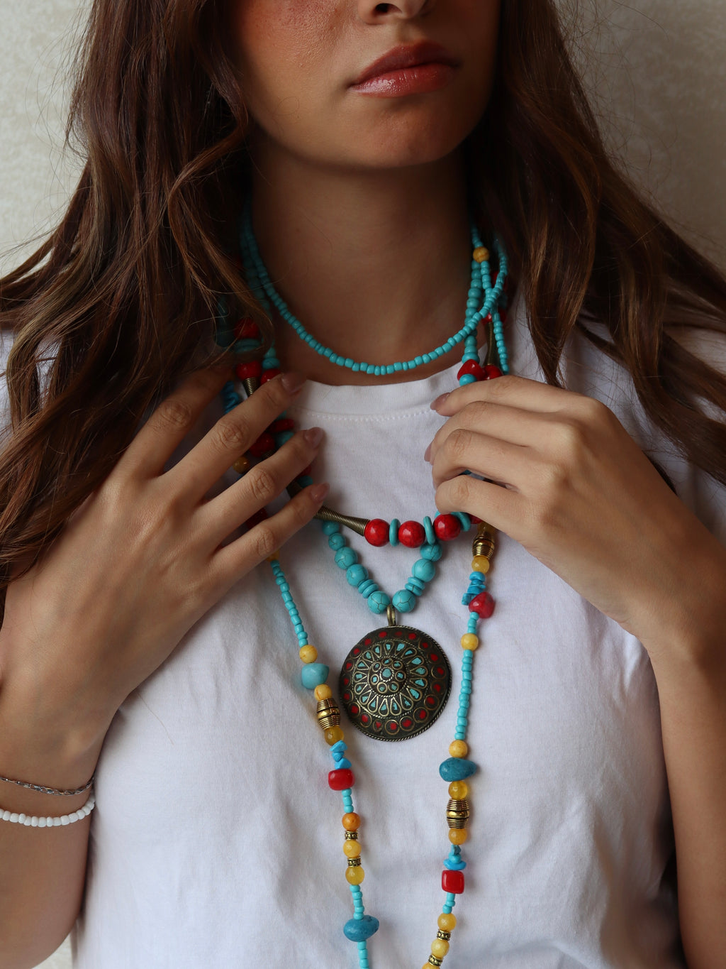 Natural stones mobile chain | Handmade jewelry