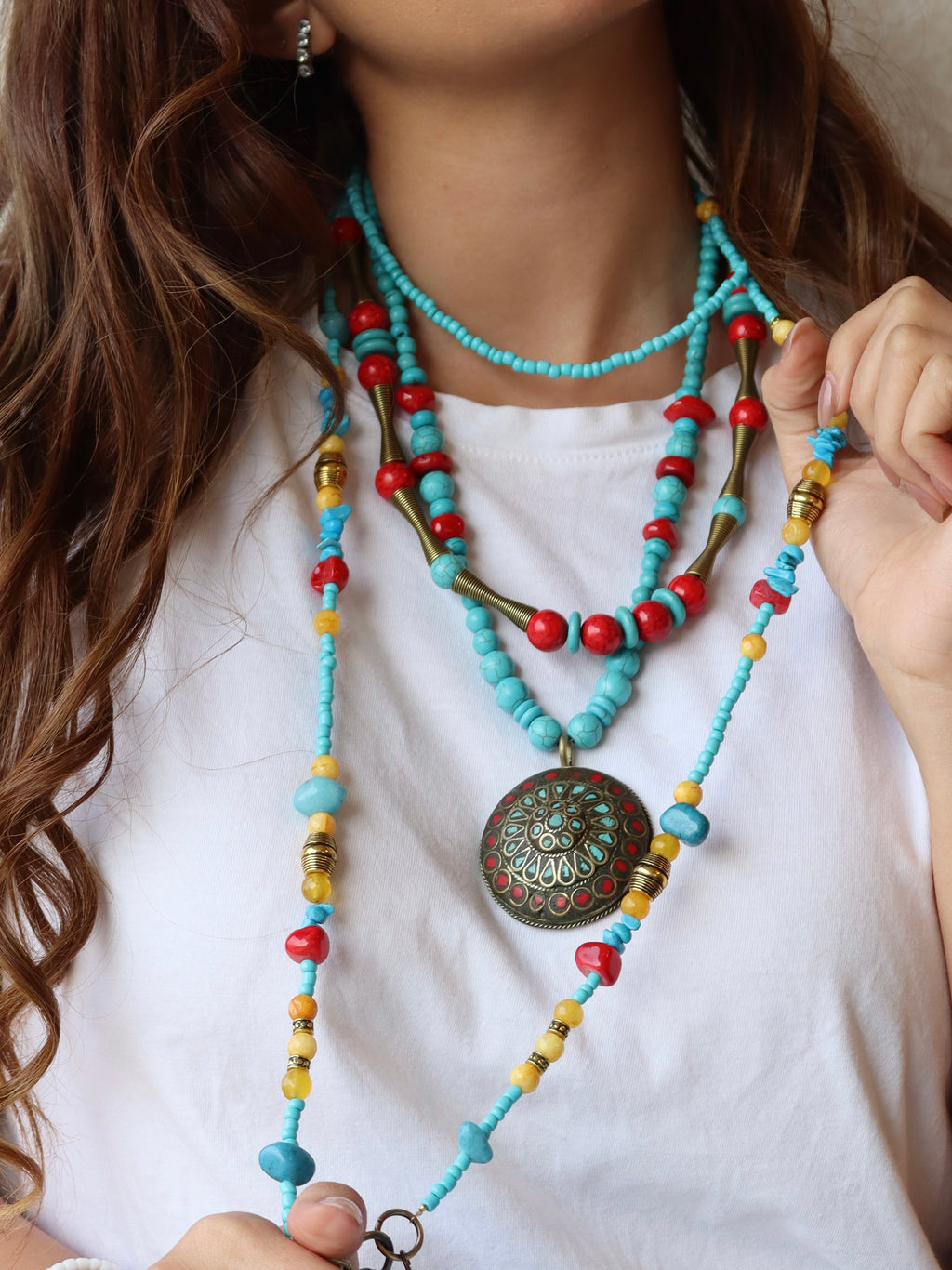 Natural stones mobile chain | Handmade jewelry