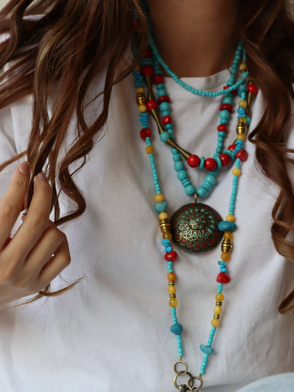 Natural stones mobile chain | Handmade jewelry