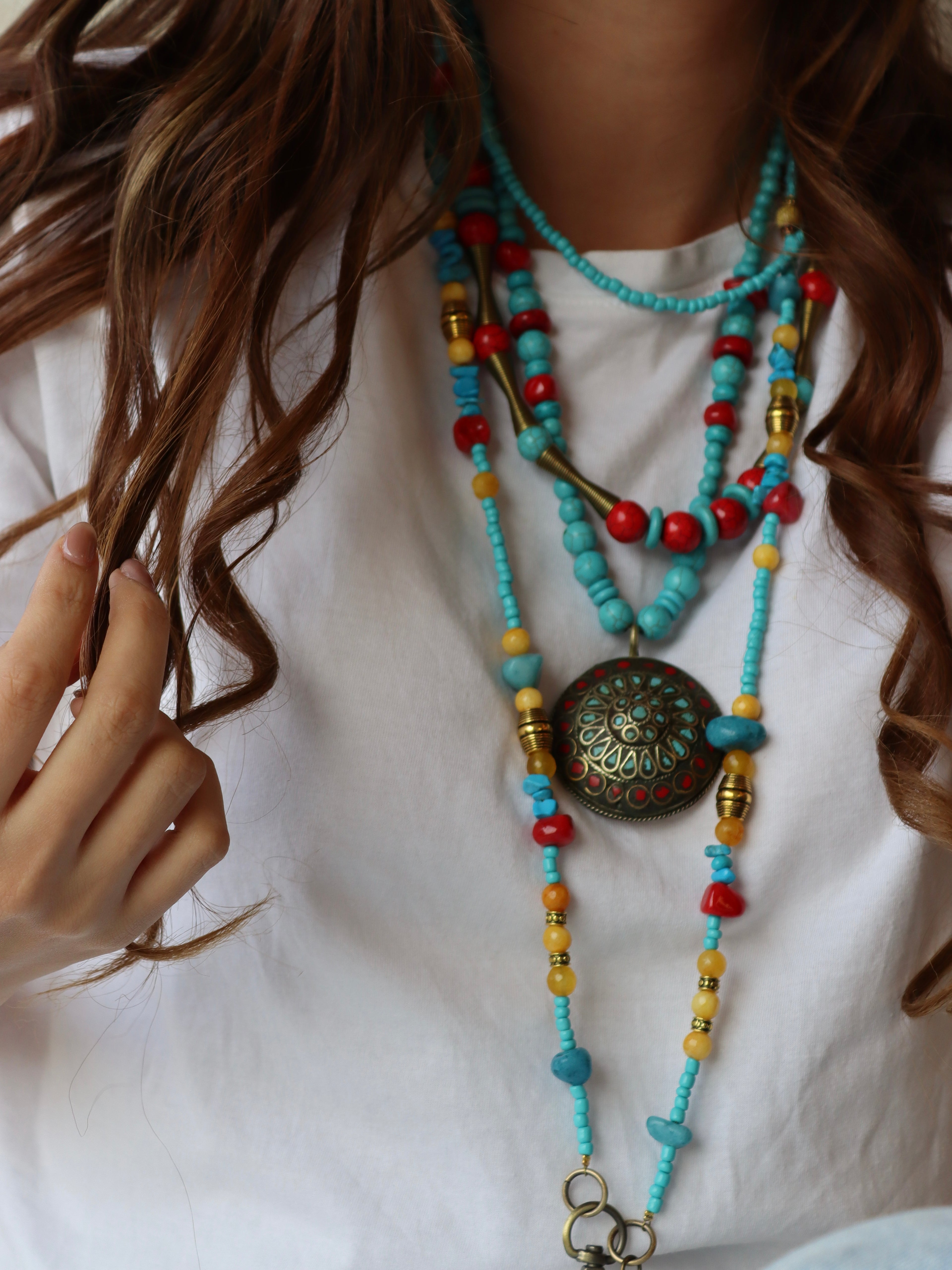 Natural stones mobile chain | Handmade jewelry