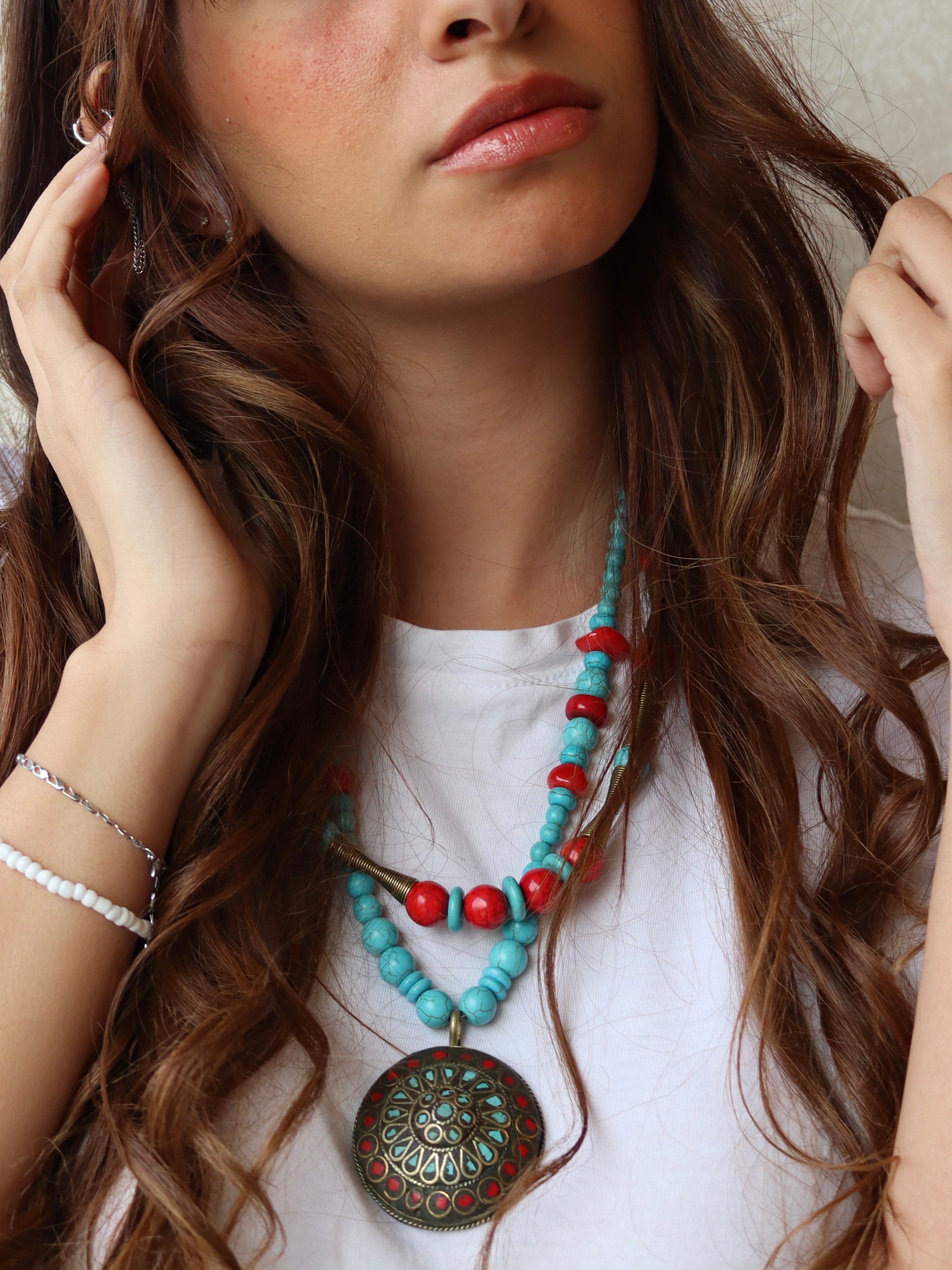 Natural stones mobile chain | Handmade jewelry