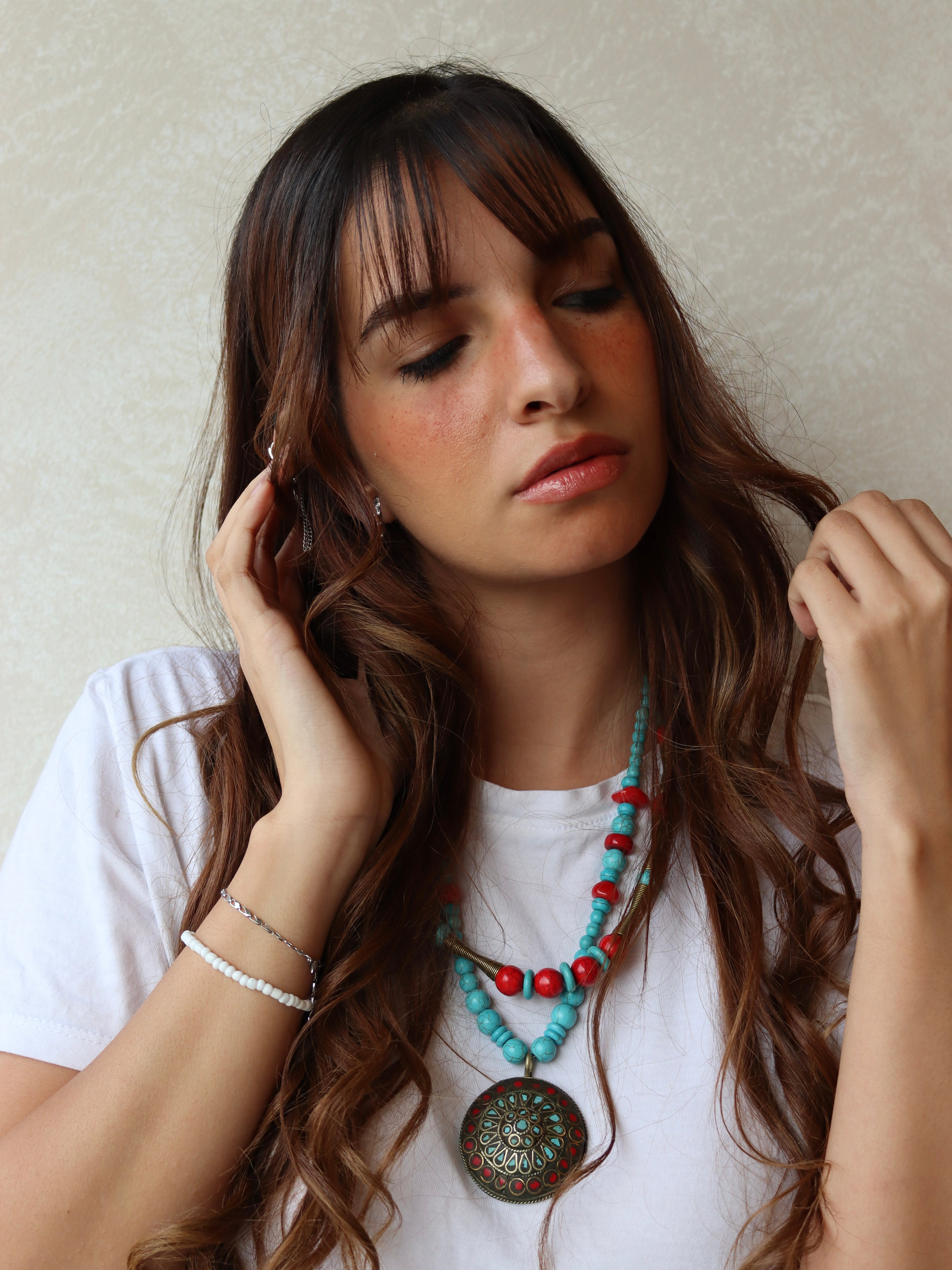 Natural stones mobile chain | Handmade jewelry