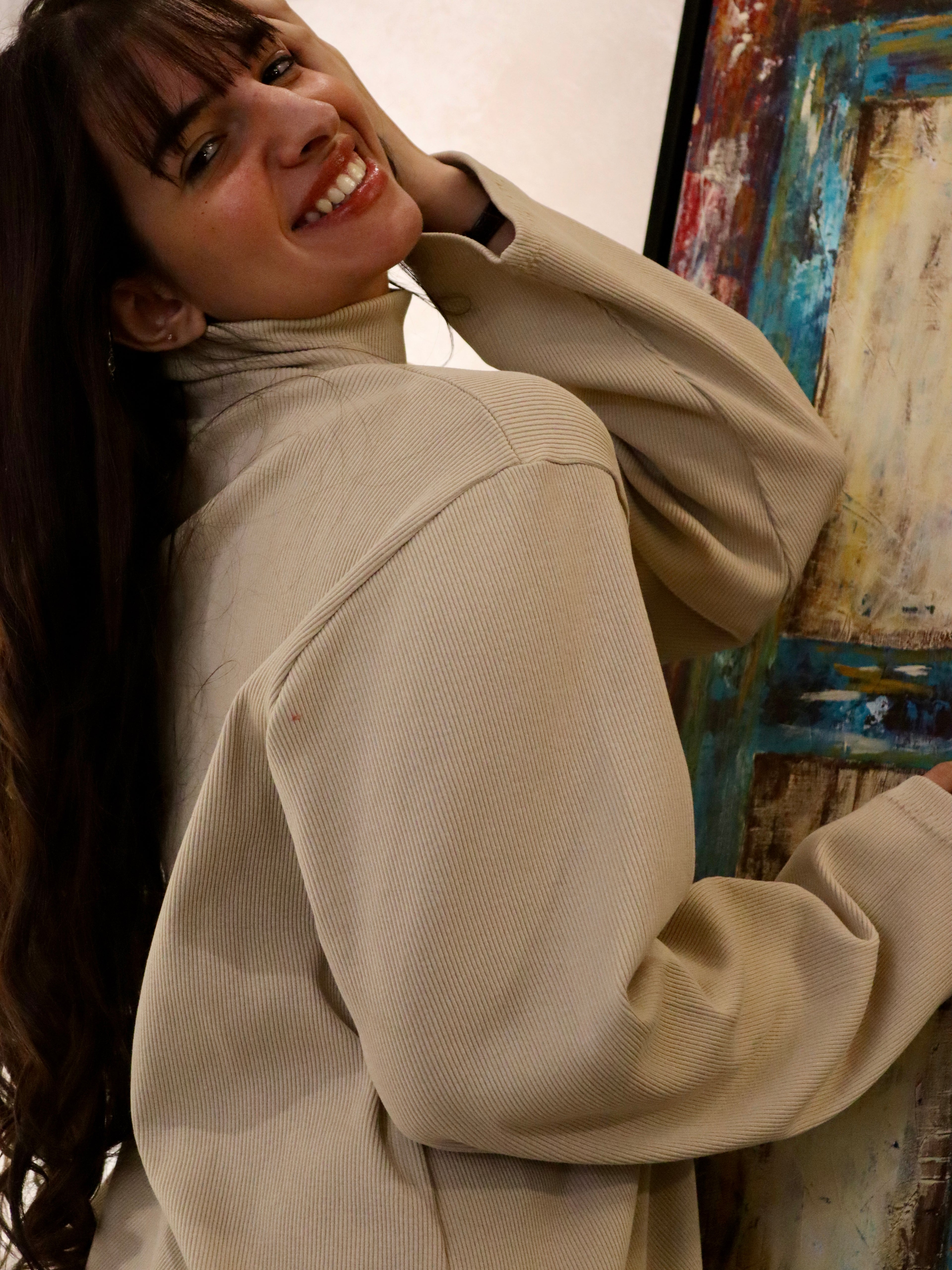 our oversized set in beige color