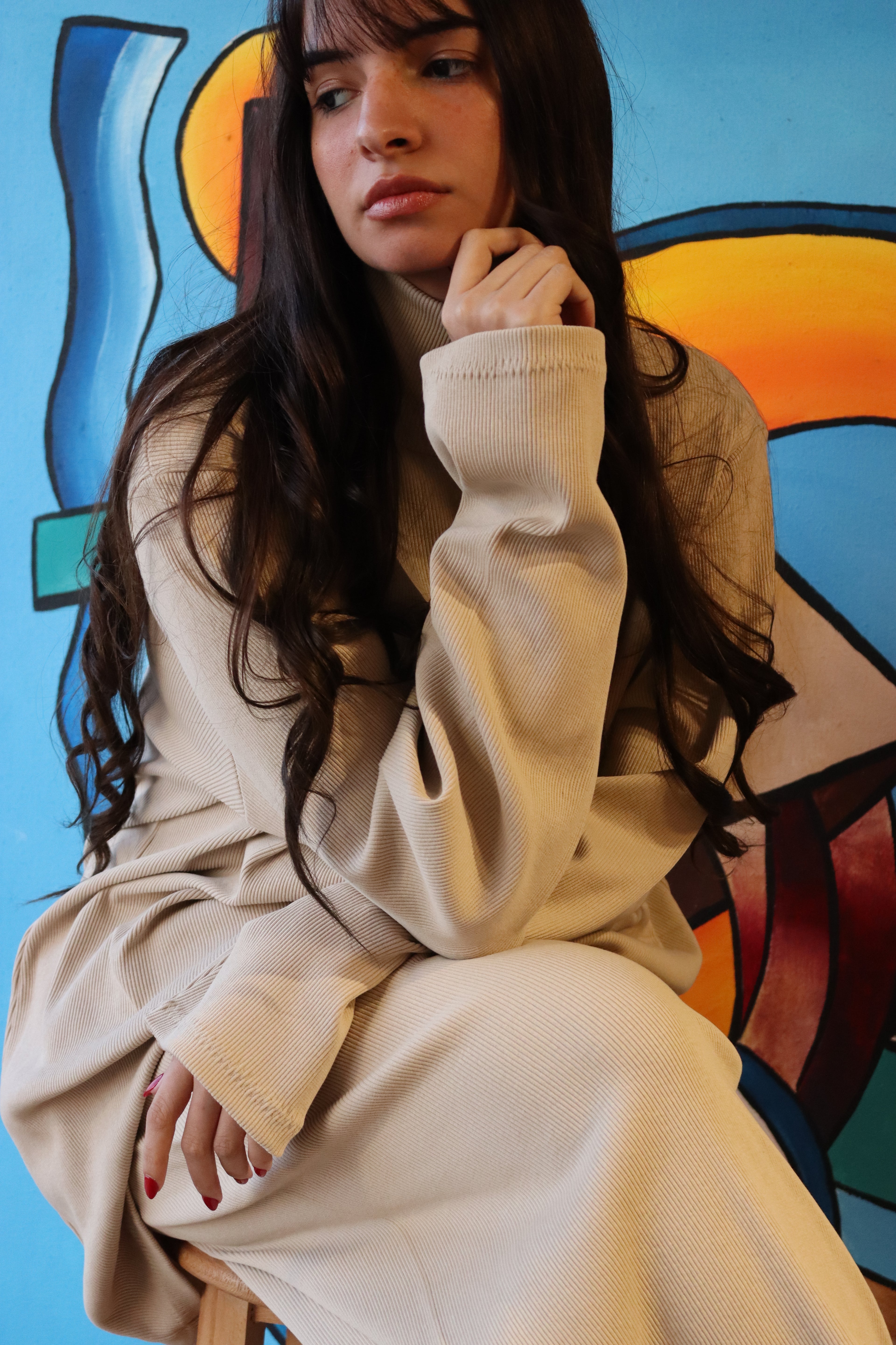 our oversized set in beige color