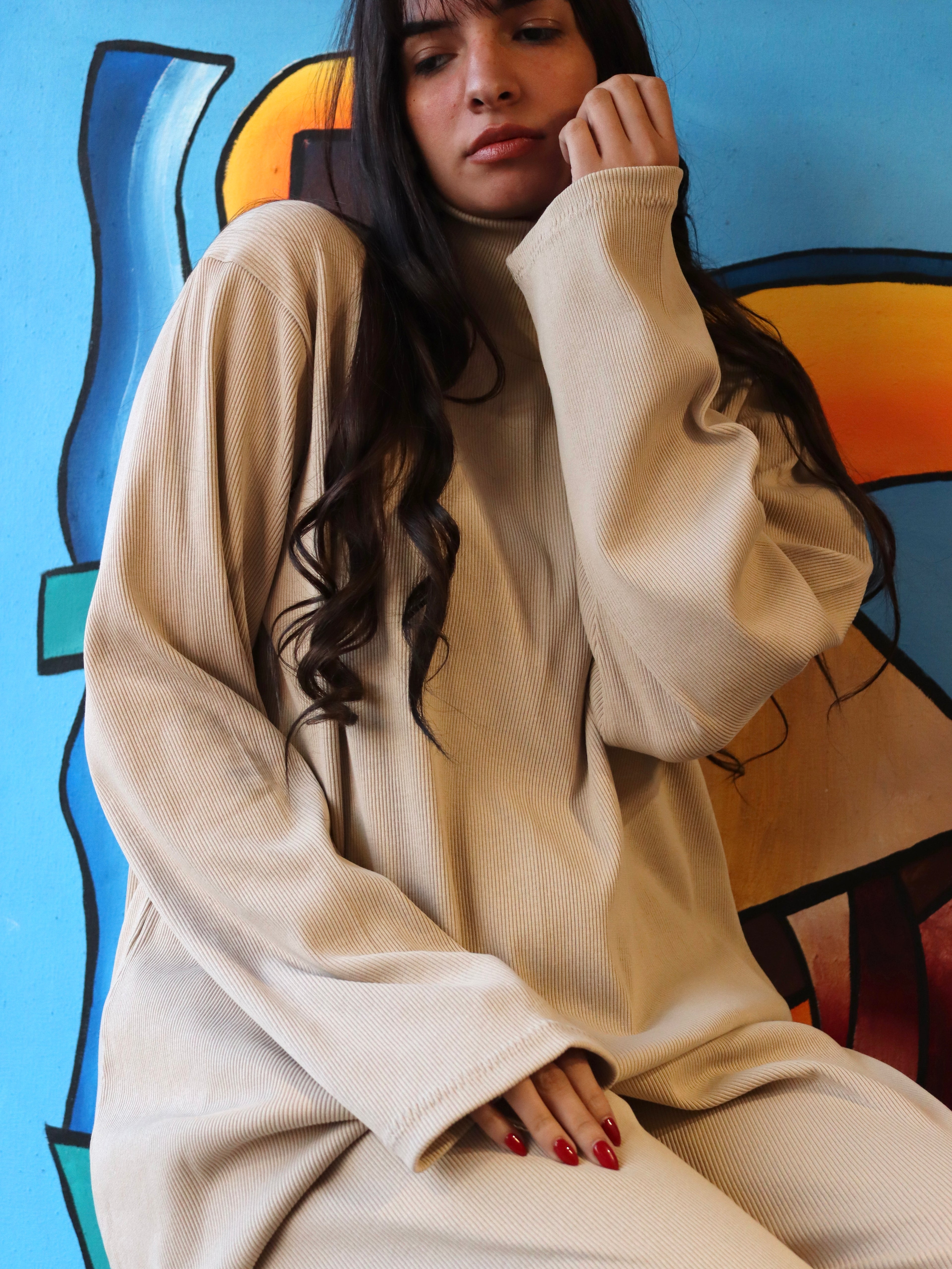 our oversized set in beige color