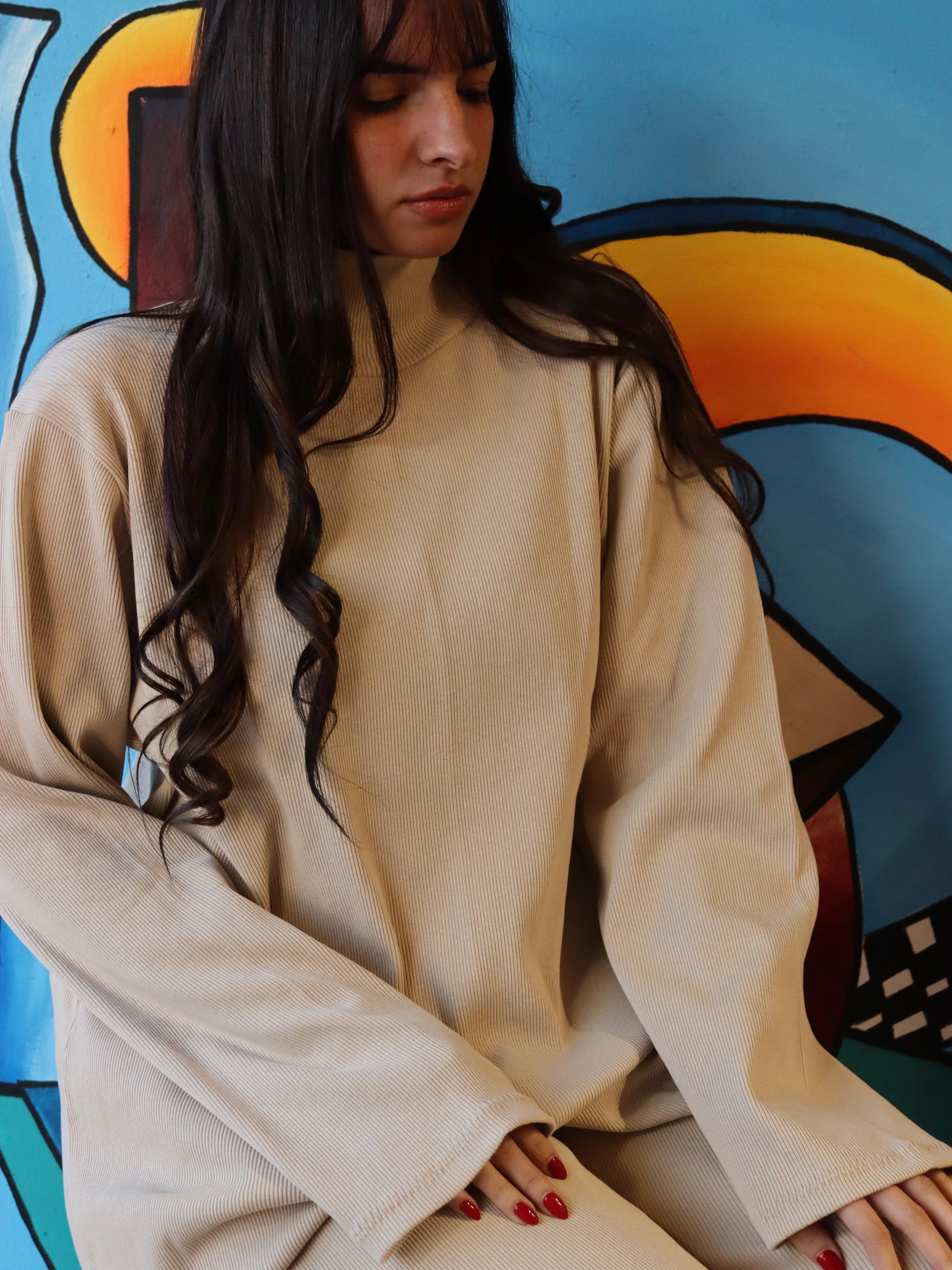 our oversized set in beige color