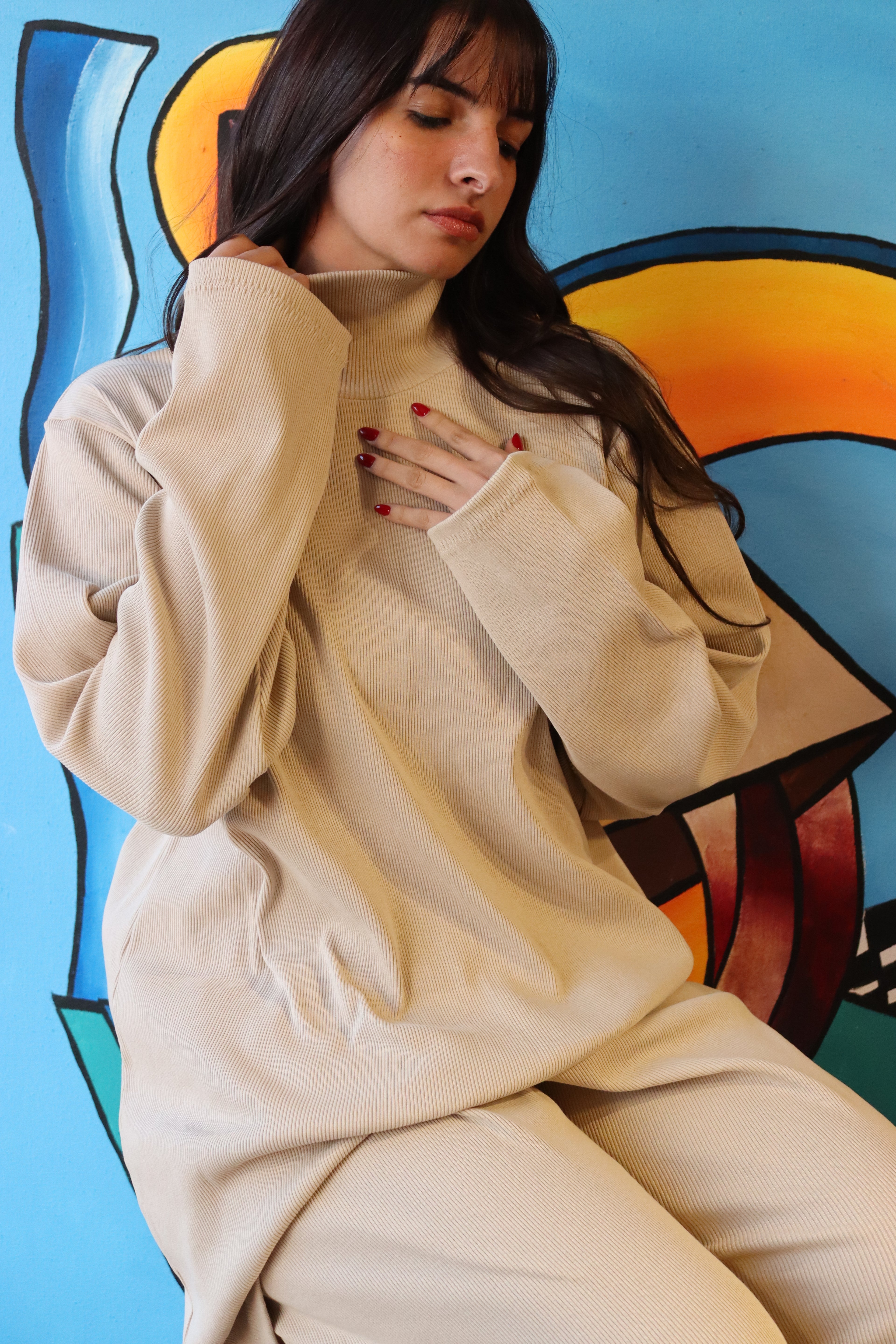 our oversized set in beige color