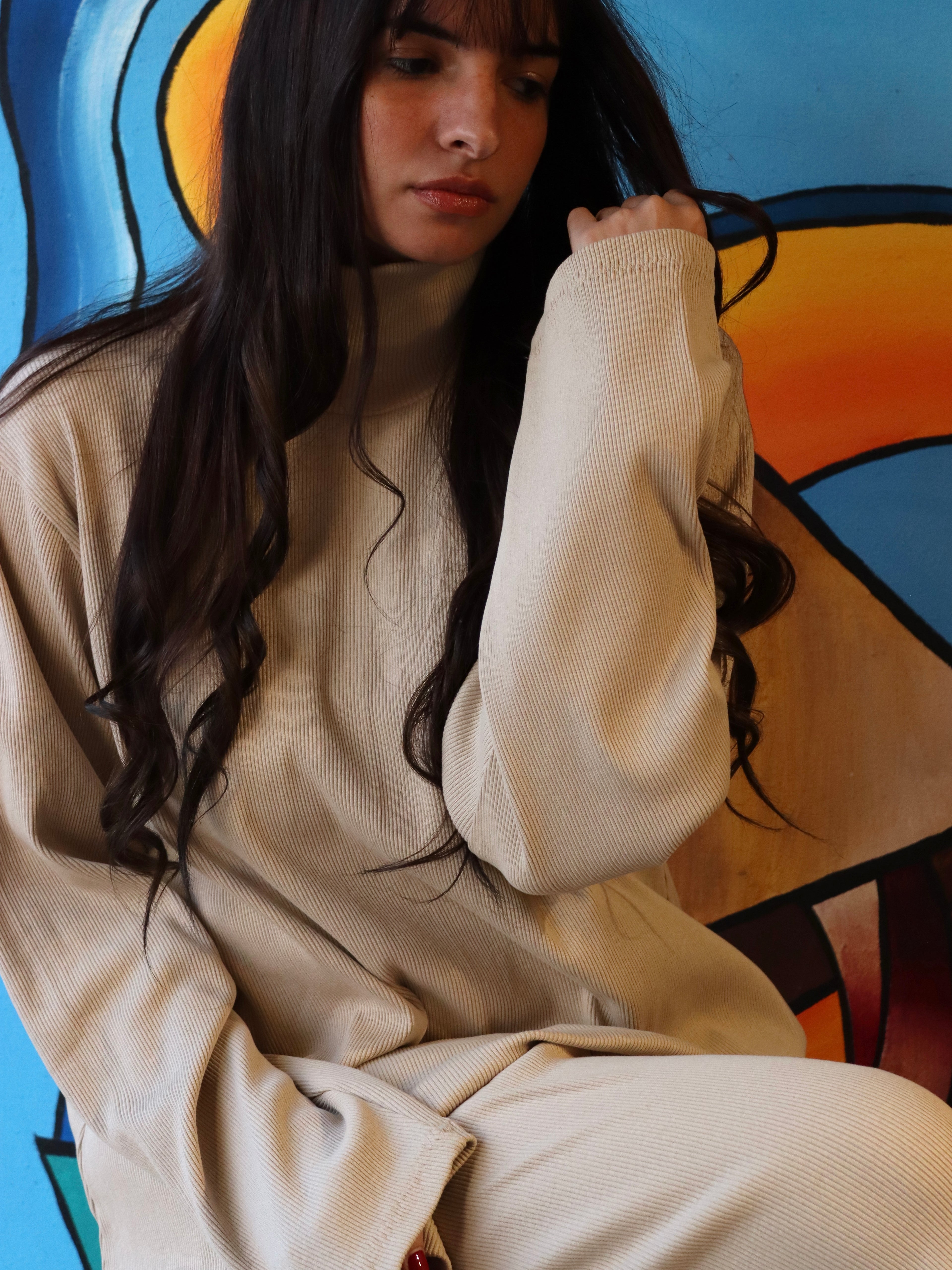 our oversized set in beige color