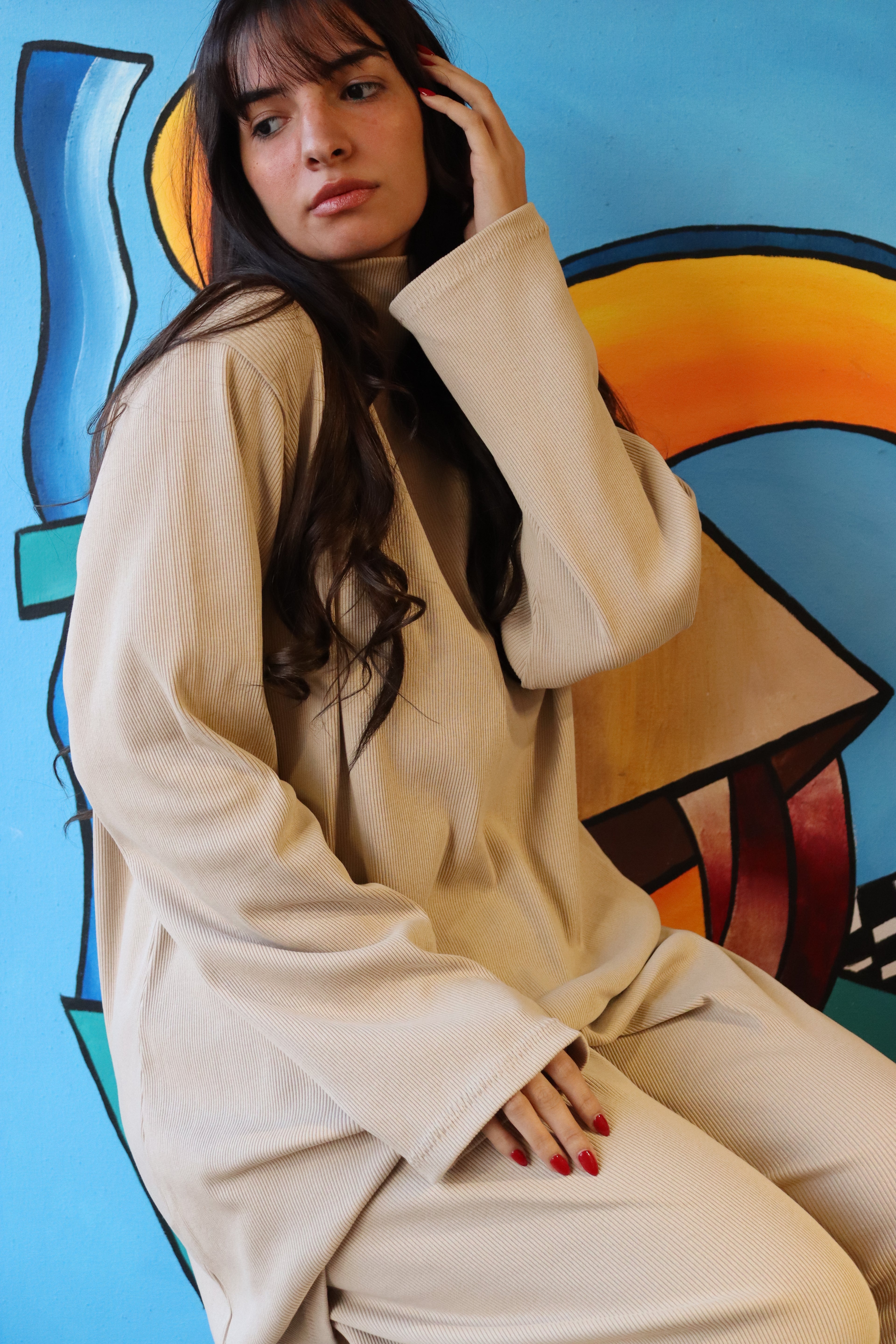 our oversized set in beige color