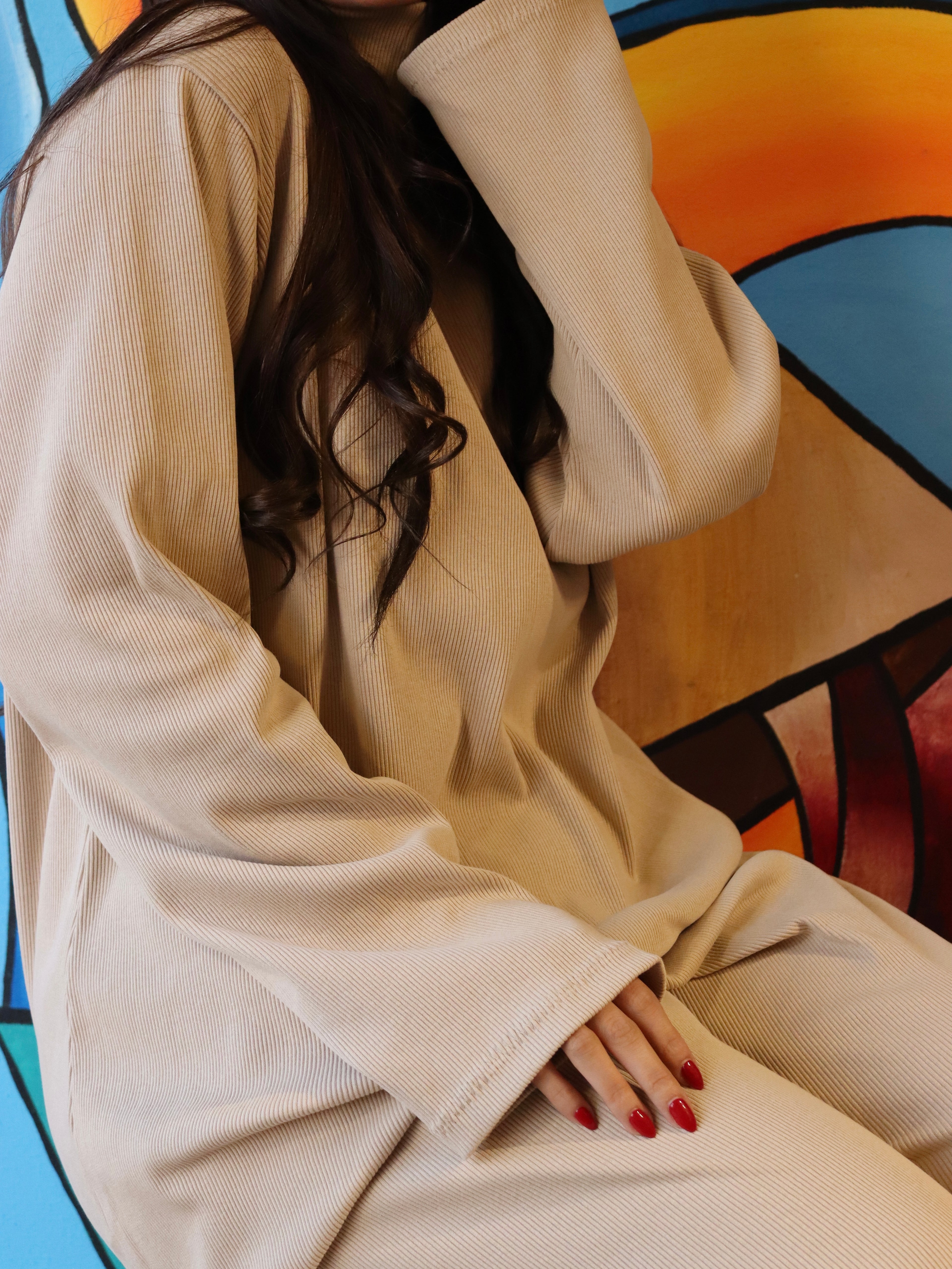 our oversized set in beige color