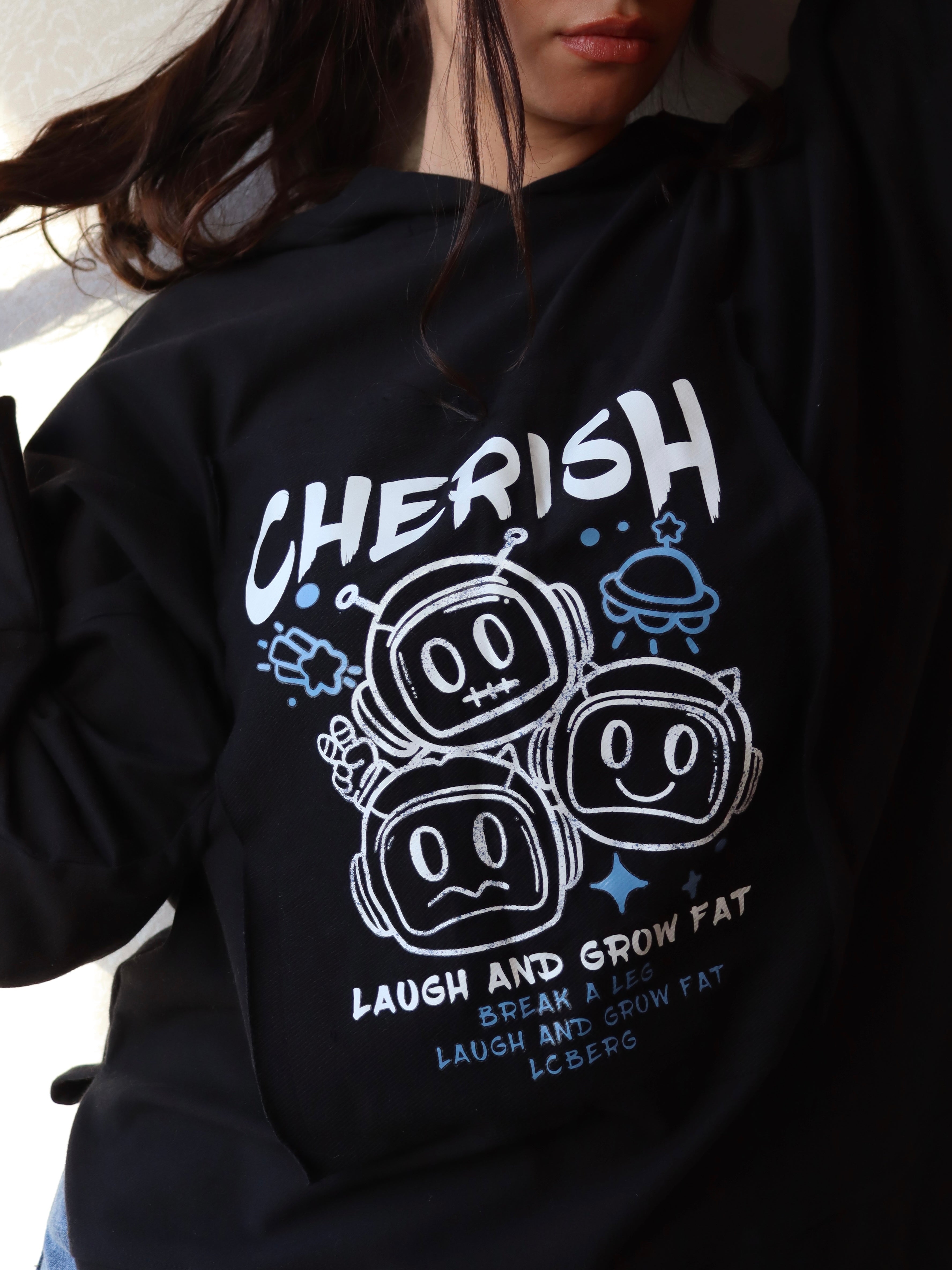 black oversized hoodie