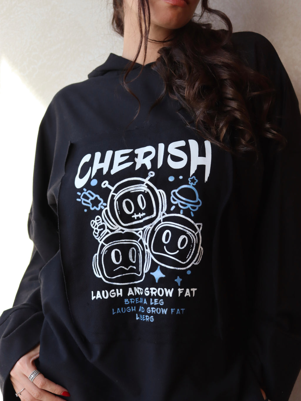 black oversized hoodie