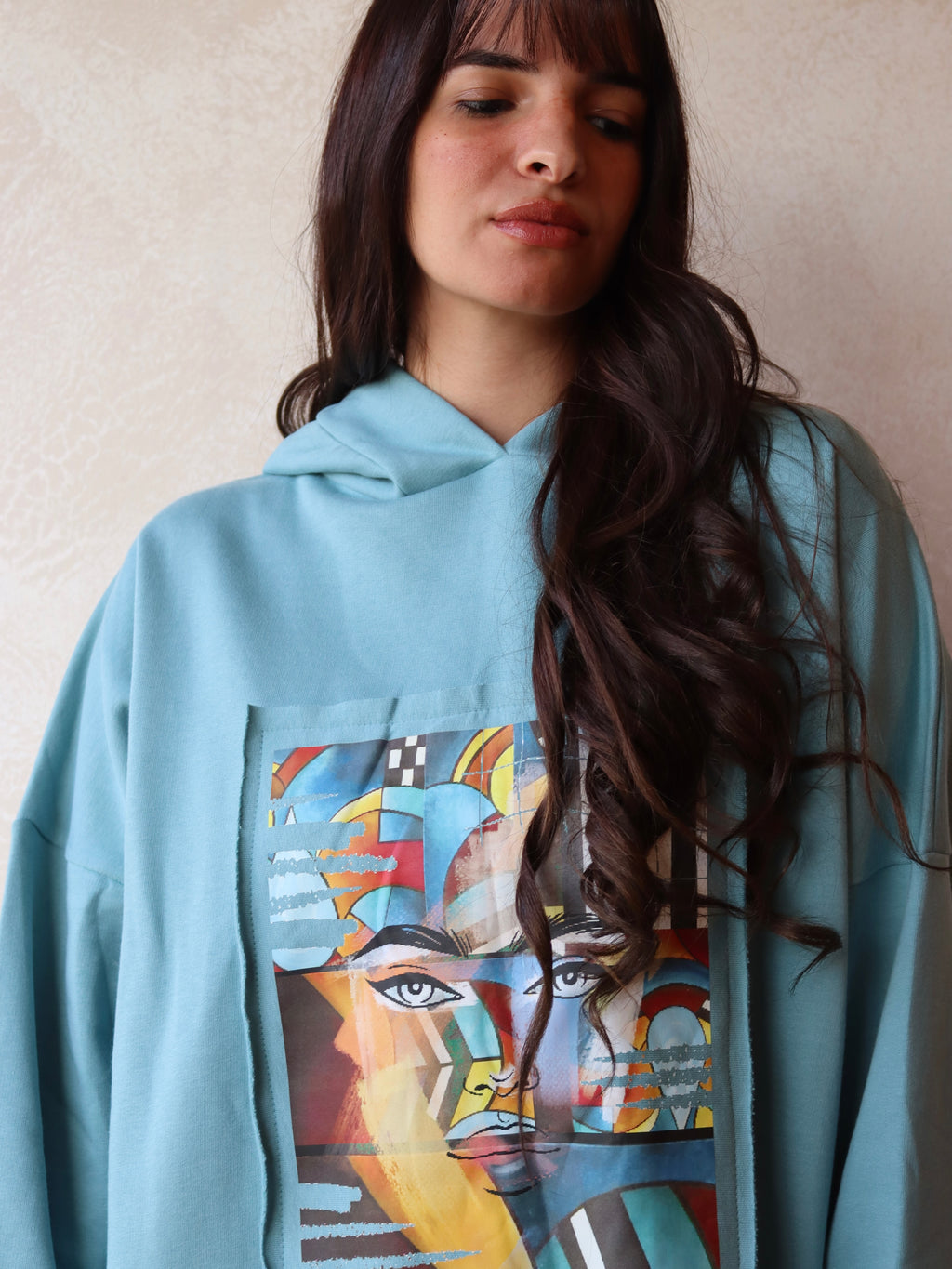 Ocean blue Abstract Hoodie