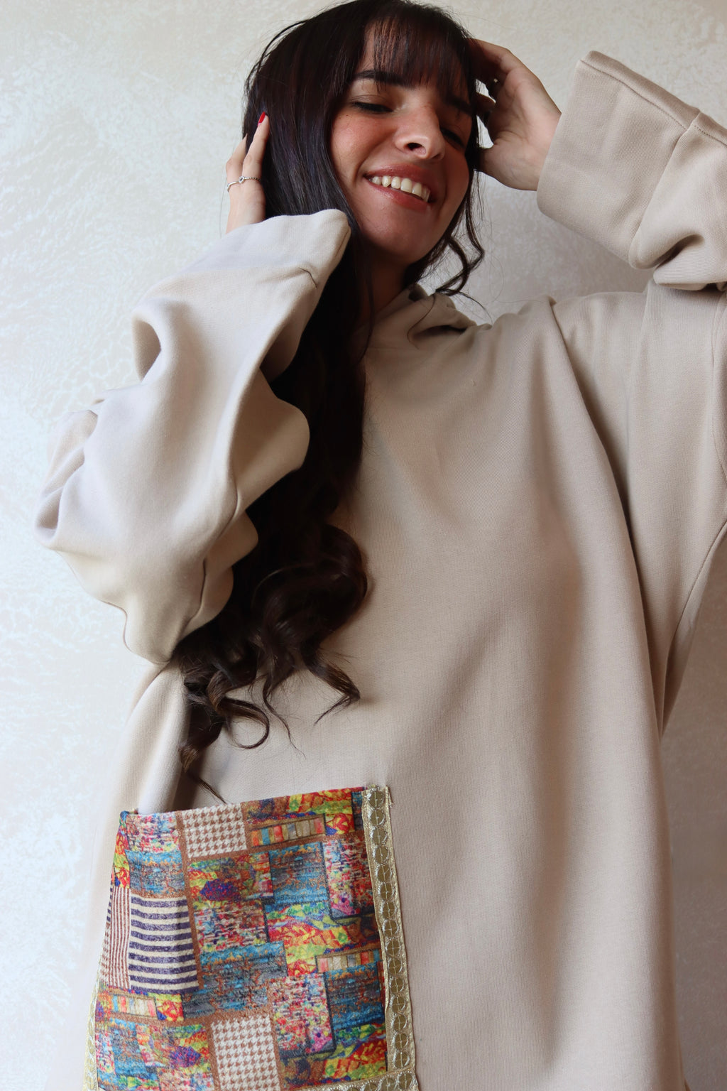 Pocket oversized hoodie | C047