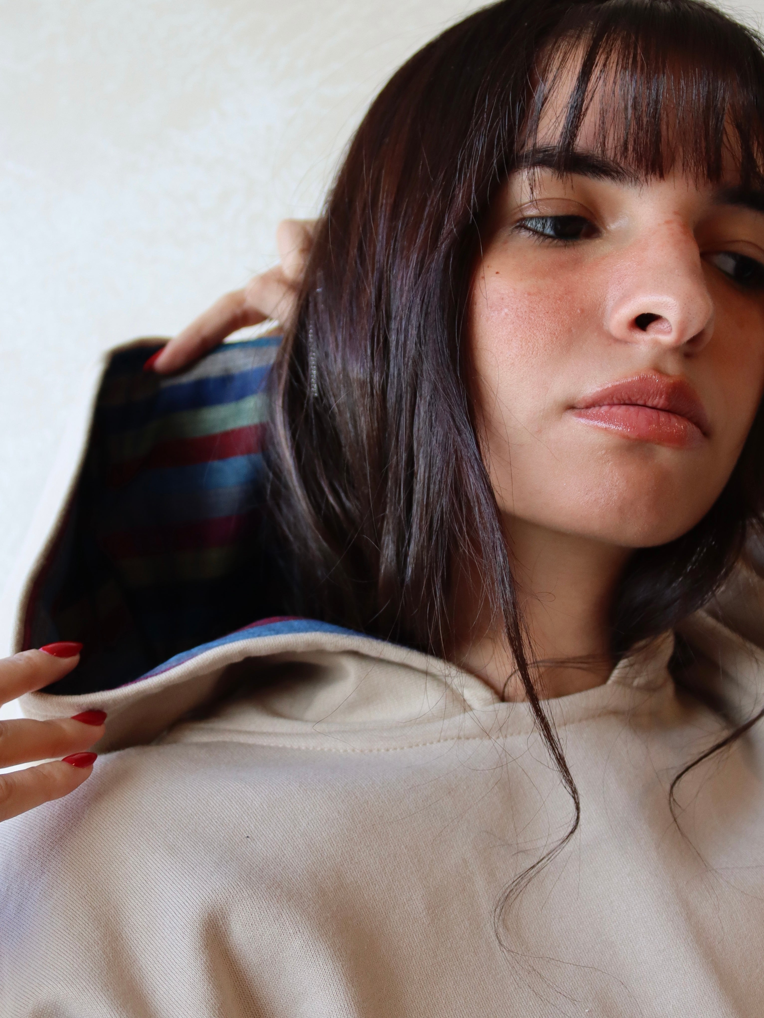 oversized hoodie in beige color