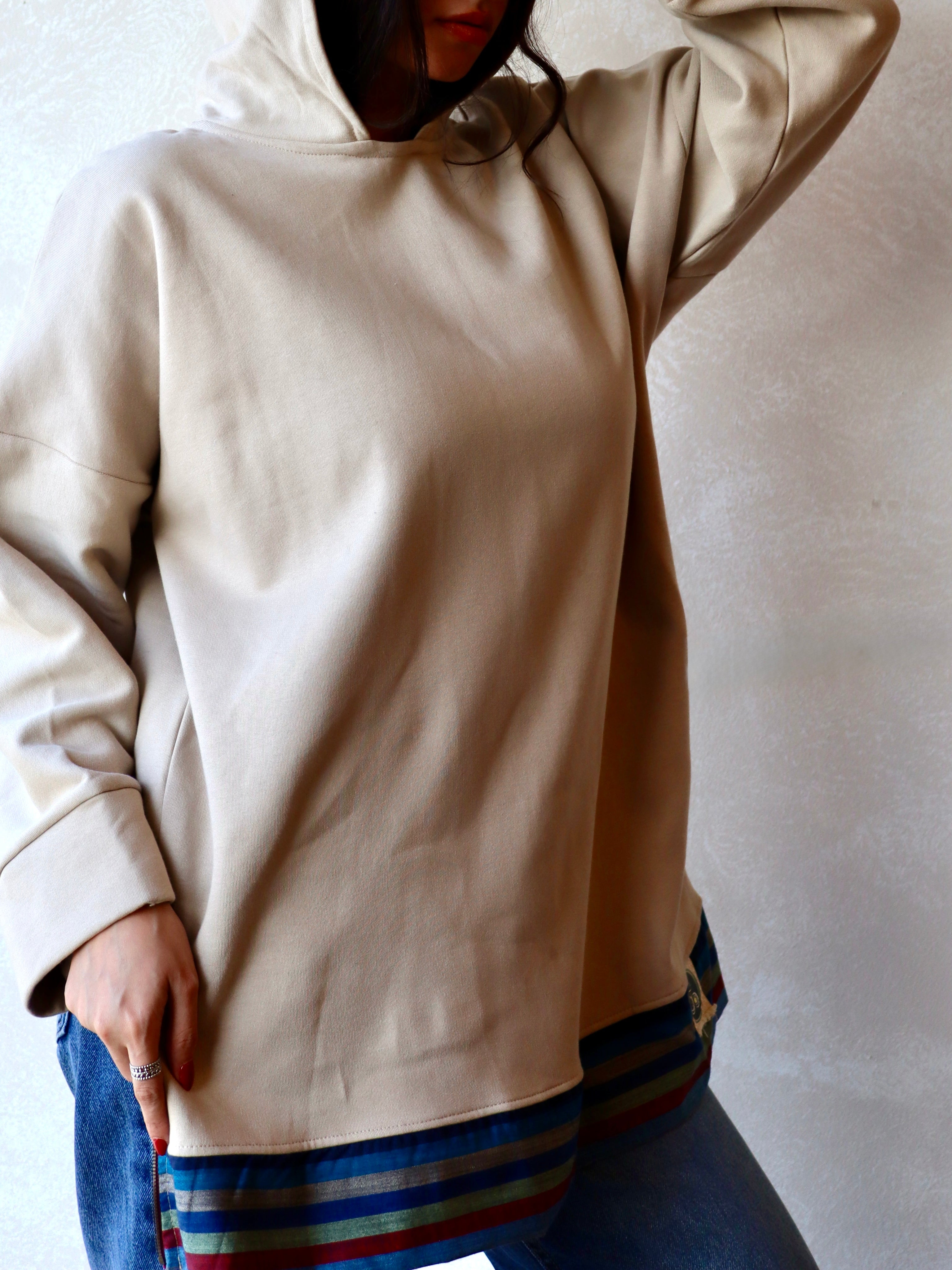 oversized hoodie in beige color