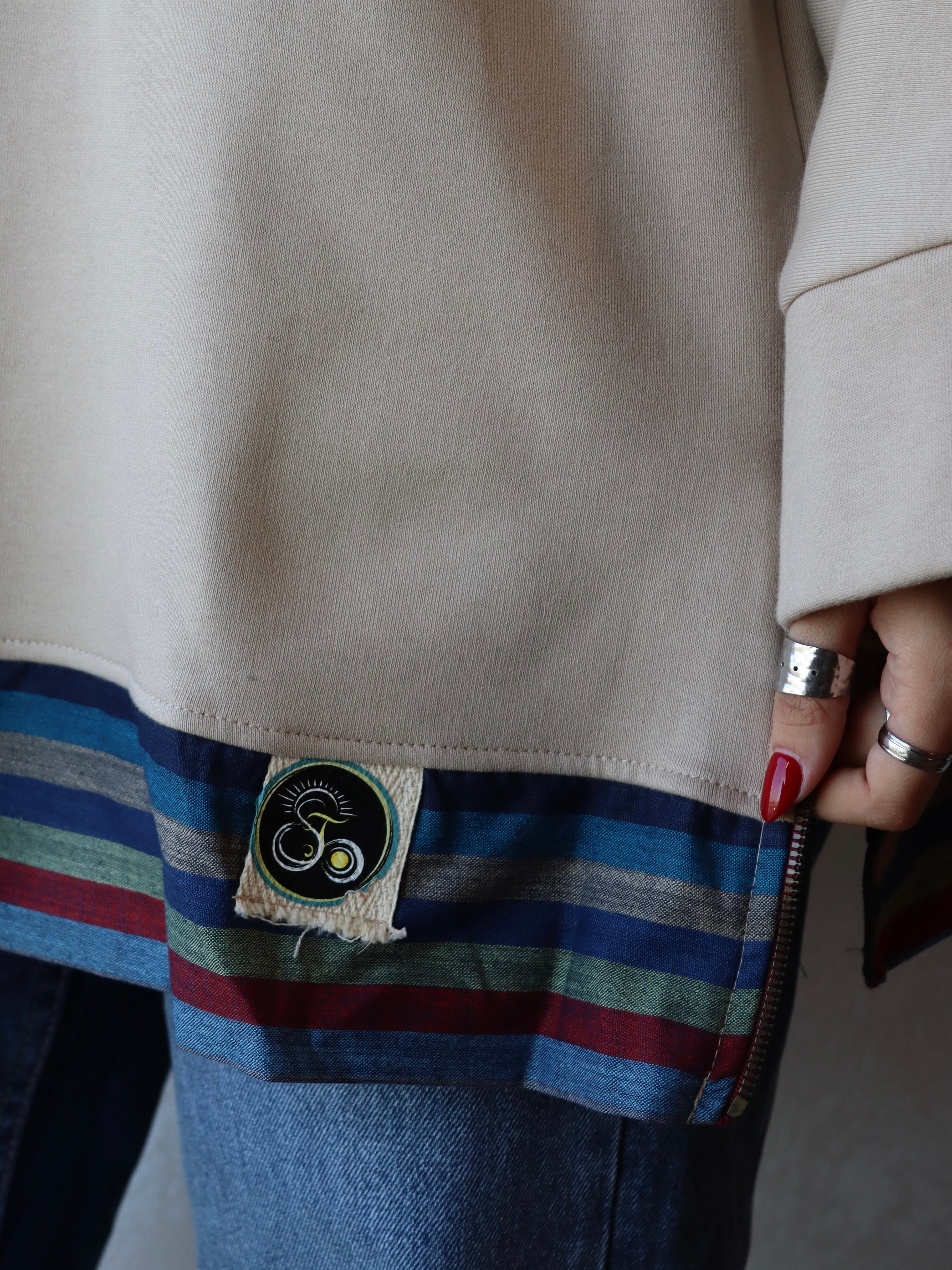 oversized hoodie in beige color