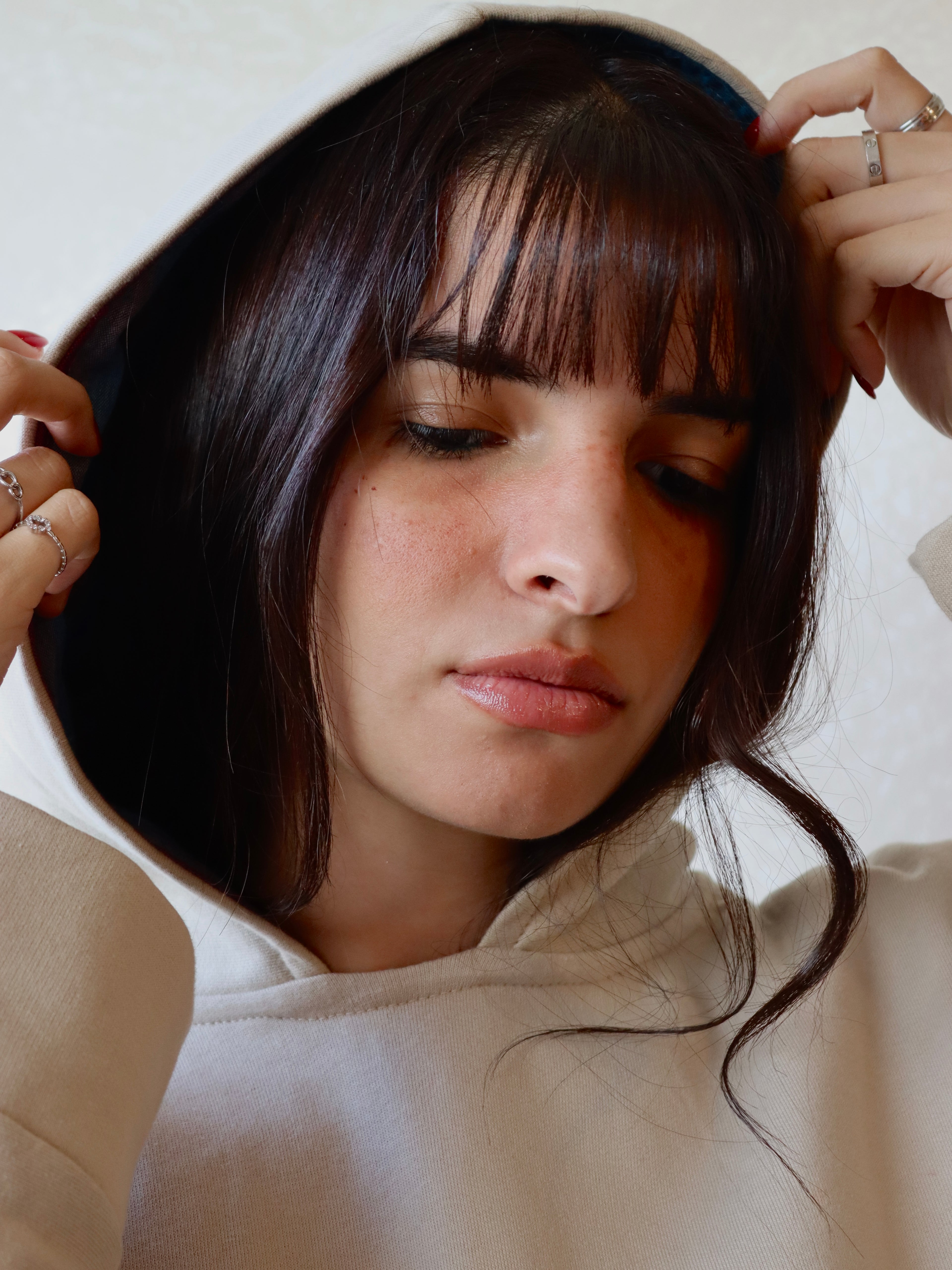 oversized hoodie in beige color