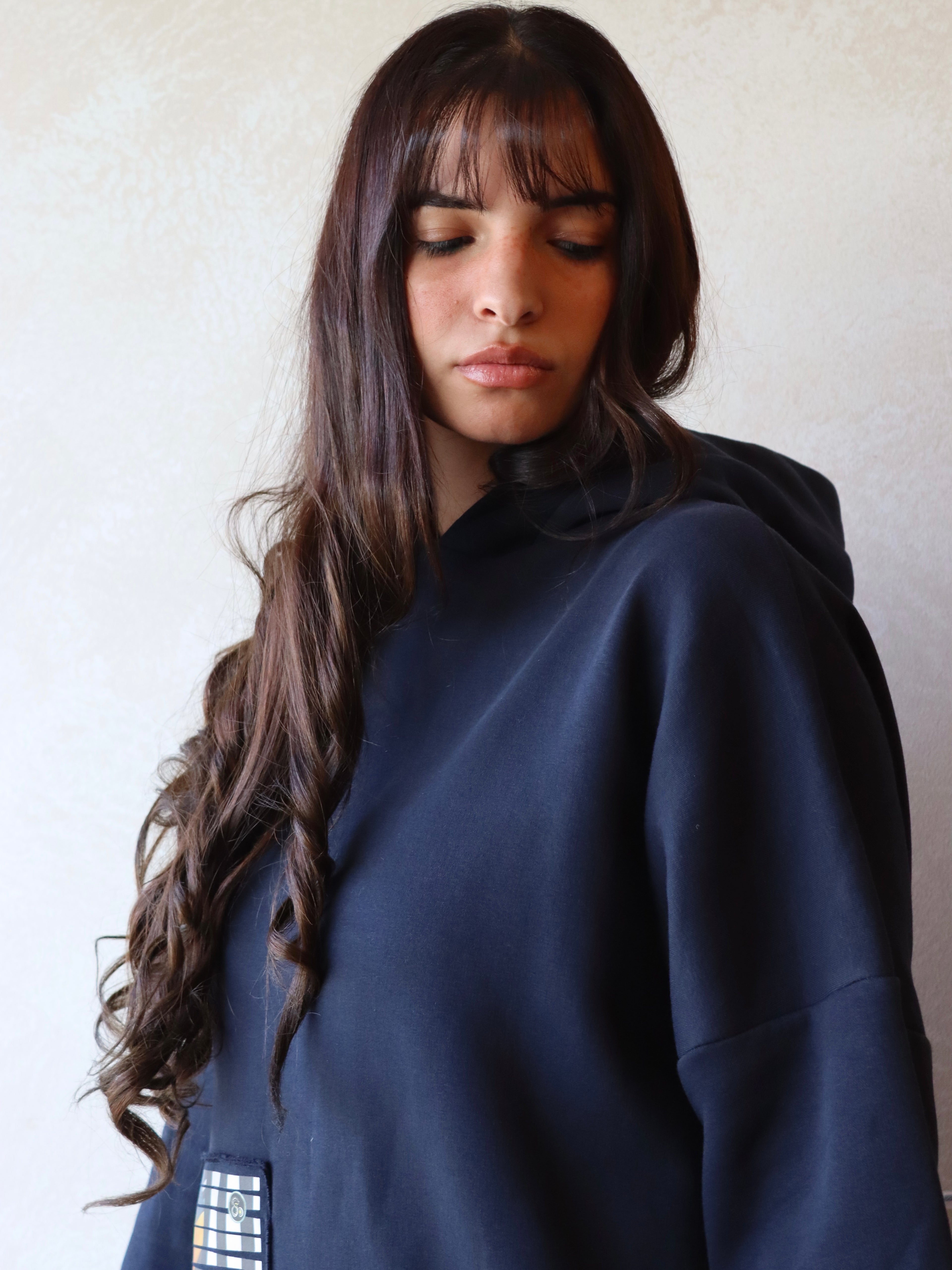 navy blue oversized hoodie