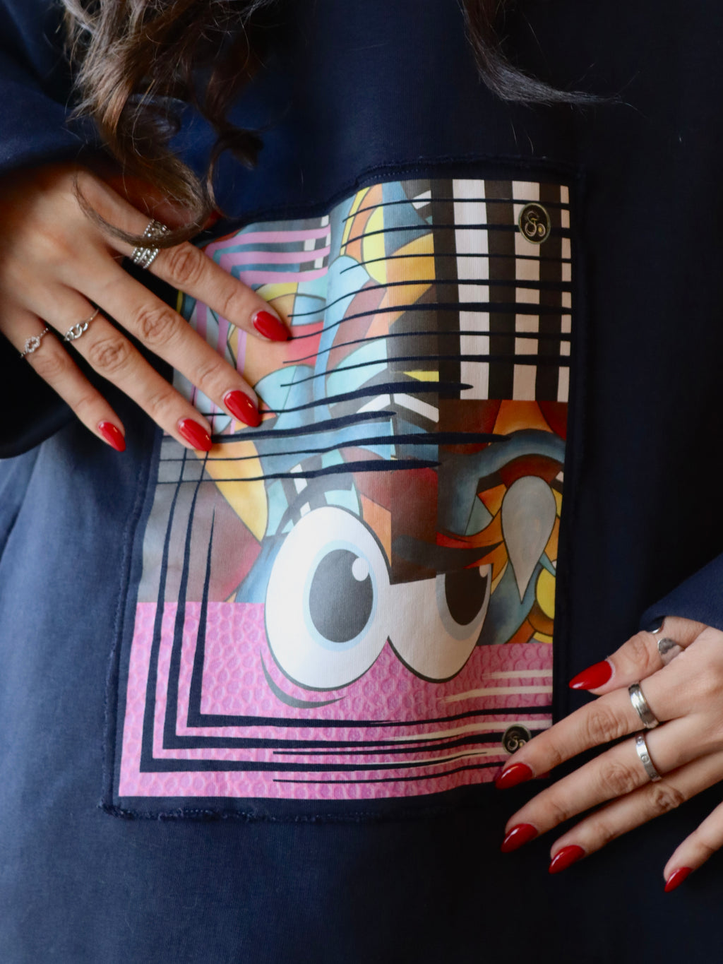 navy blue oversized hoodie