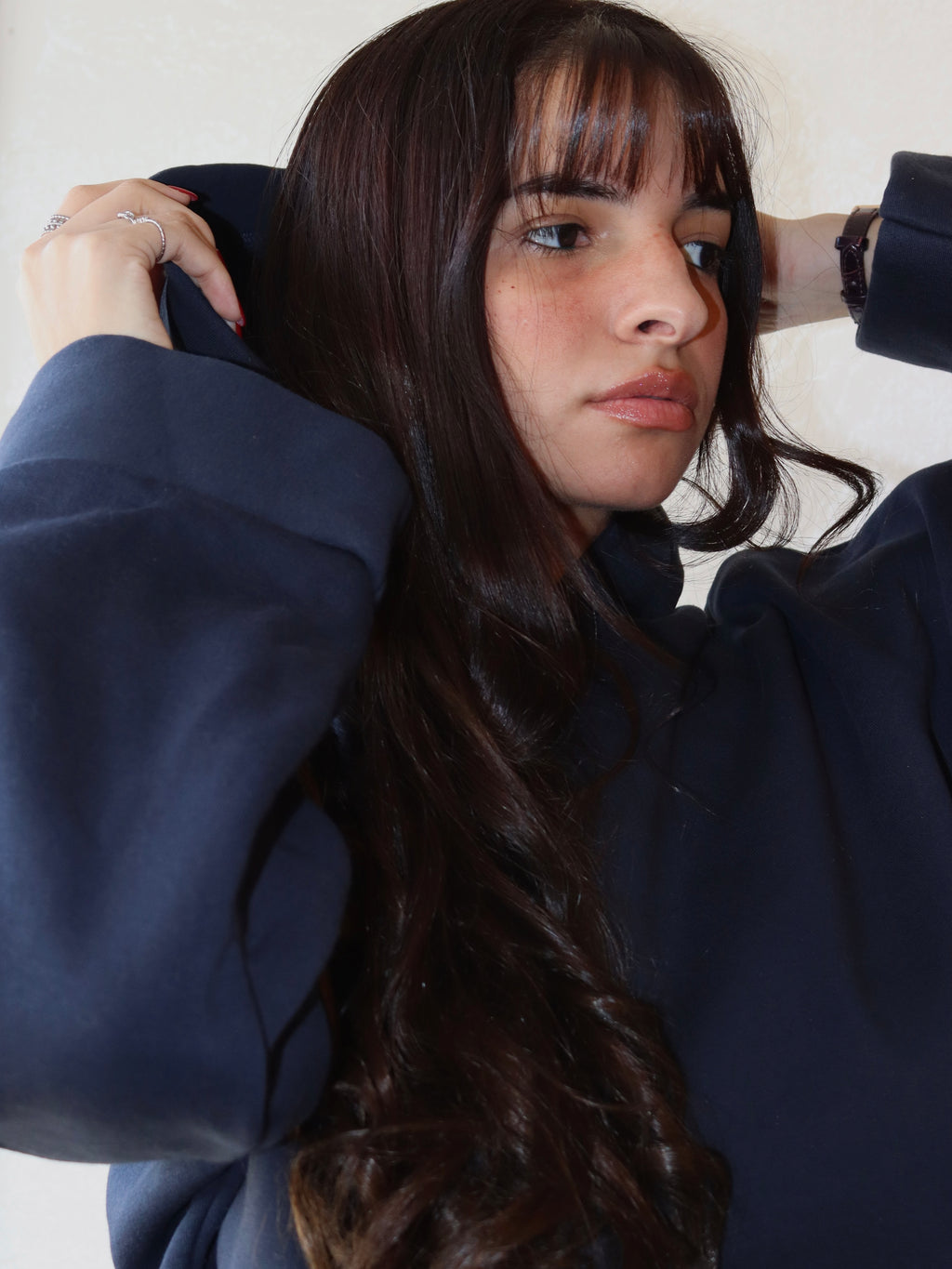 navy blue oversized hoodie