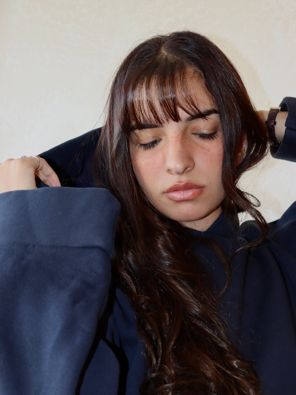 navy blue oversized hoodie