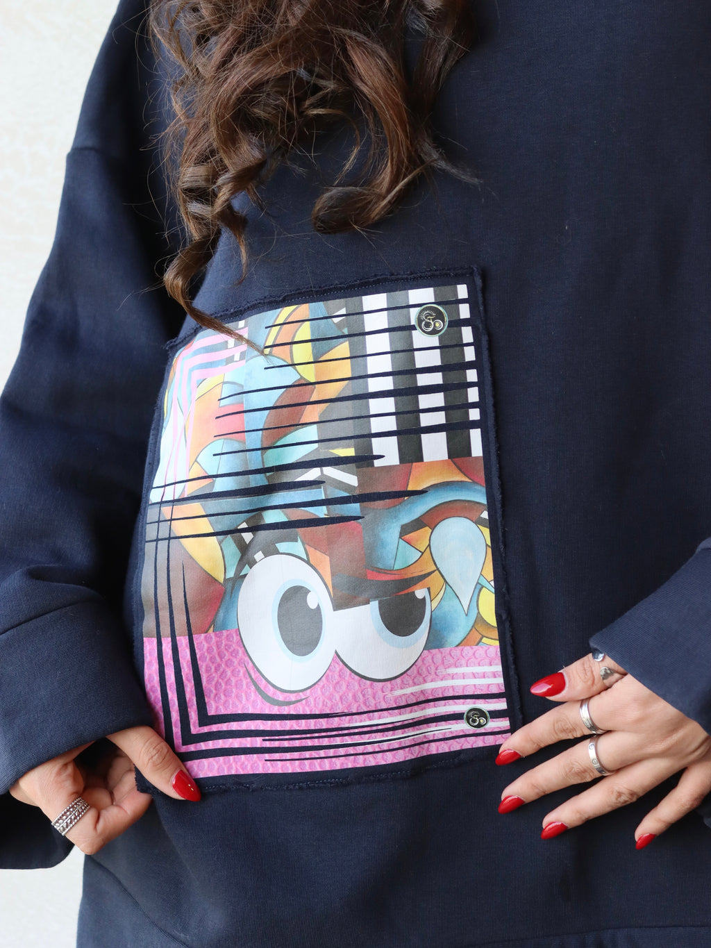 navy blue oversized hoodie